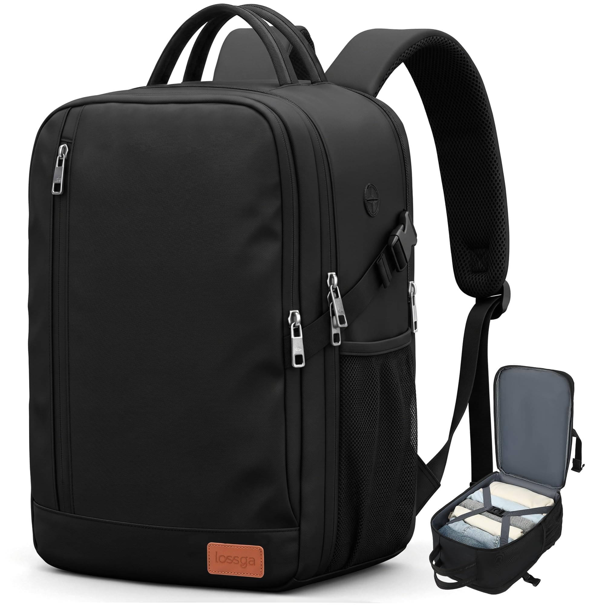 Zaino per Ryanair 40x30x20 Zaino da Viaggio 40x30x15 45x36x20 per Easyjet | Bagaglio a Mano con Cinghie di Compressione Borsa Antifurto Zaini Porta Pc Tasca per Bagnato Resistente All'acqua Leggero
