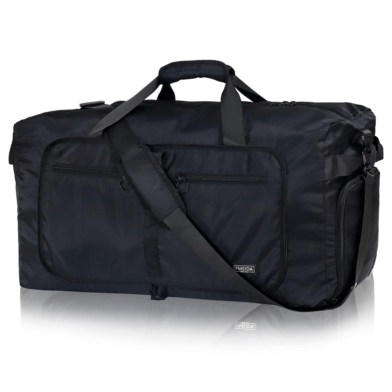 Fmeida Sac de Voyage Pliable 65L – Grand Sacs de Sport Imperméable avec Compartiment à Chaussures pour Homme et Femme, Sac Weekend Léger avec Bandoulière, Idéal pour Gym, Camping, Randonnée, Maternité