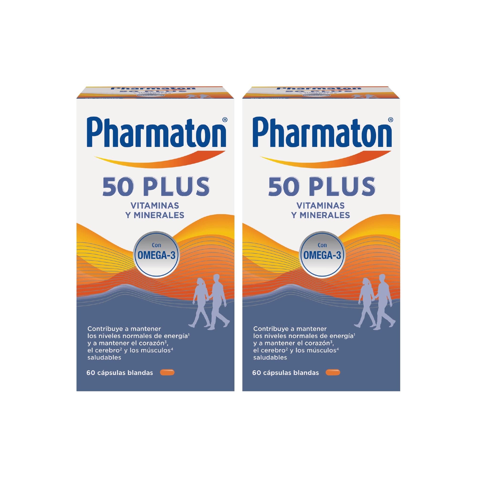 Pharmaton 50+ - Multivitamínico con Omega 3-120 cápsulas - Ayuda a mantener la energía a partir de los 50 años