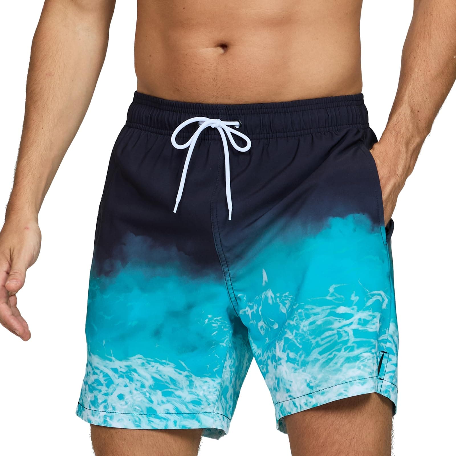 Bañador Hombre de Secado Rápido Impermeable Bañadores Largo, Traje de Baño para Natacion Piscina Corto Pantalones, Verano Shorts Hombre de Playa Arena Deportes