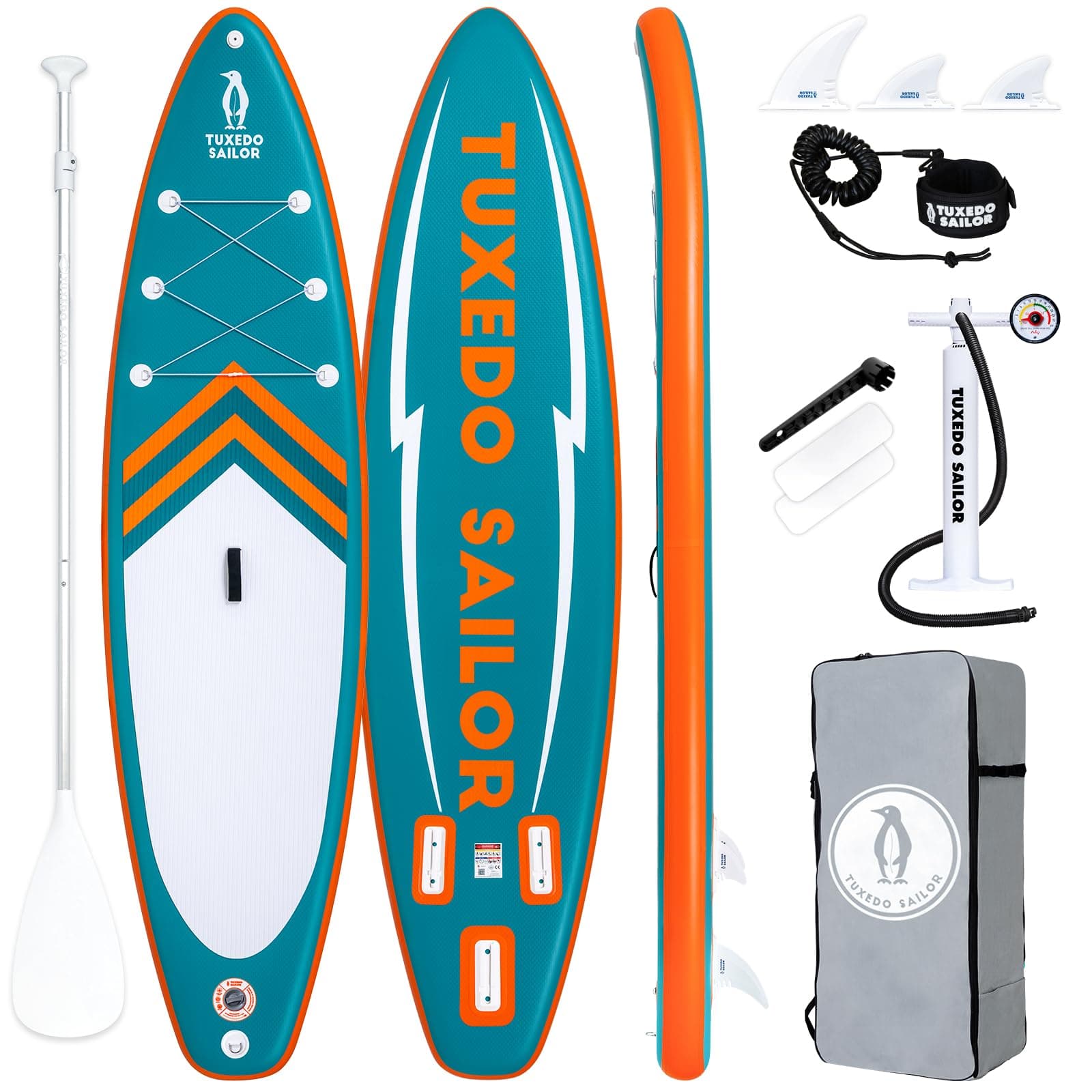 Tuxedo Sailor Paddle Gonflable Adulte, Planche de Stand Up Paddle Gonflable, Sup Paddle Board Gonflable avec Accessoires Complets, Planche de Surf Paddle