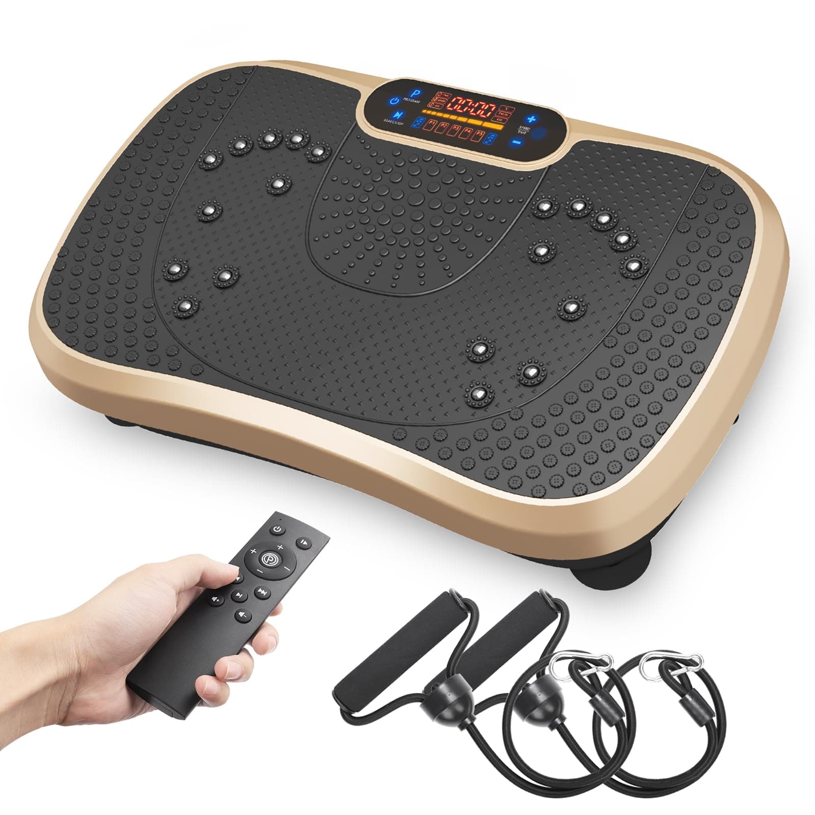 Dripex Plataforma Vibratoria, 99 Niveles de Vibración, 5 Programas de Entrenamiento, Altavoz Bluetooth, Pantalla LCD, Plataforma Vibración Muscular para Hacer Ejercicio en Casa