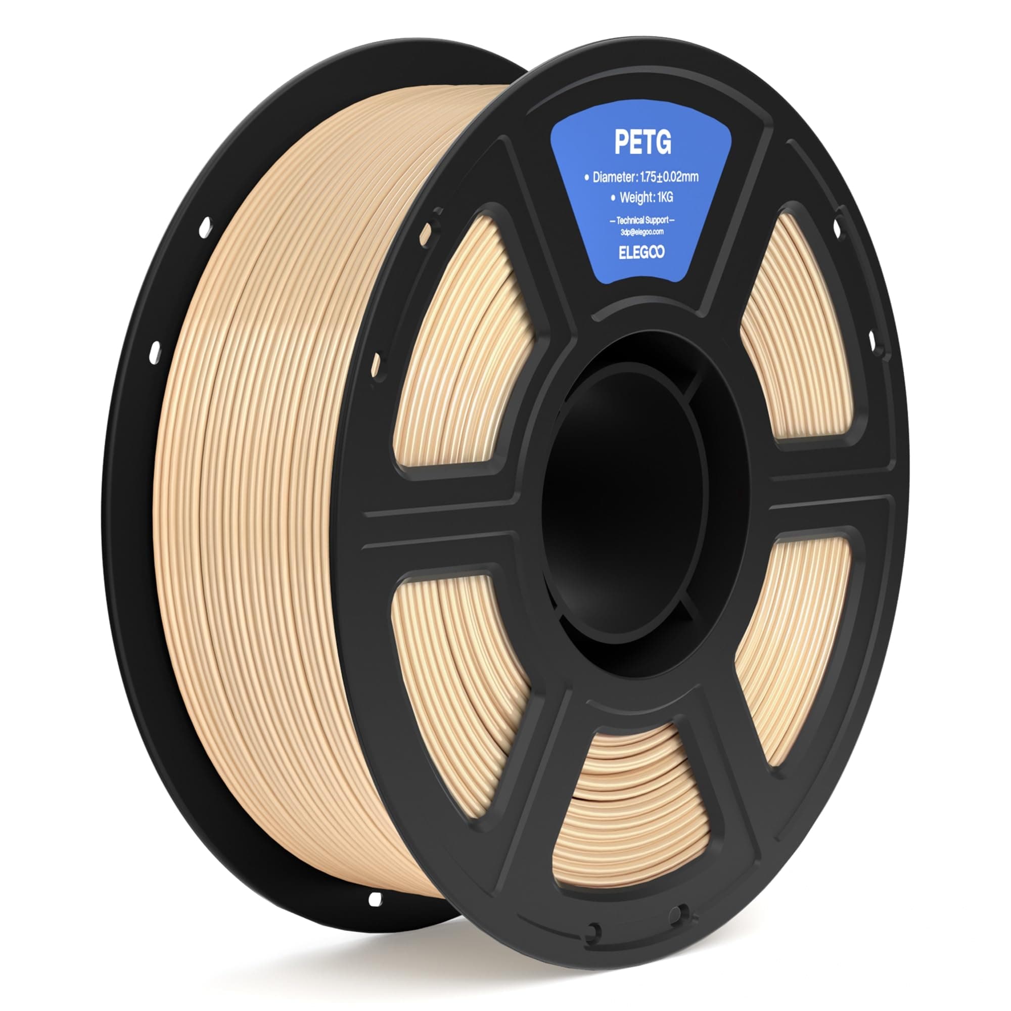 ELEGOO Filamento PETG 1.75 1KG Beige | PETG para Impresora 3D, Precisión Dimensional +/- 0.02mm, Carrete de Filamento 3D, para Mayoría Impresoras 3D