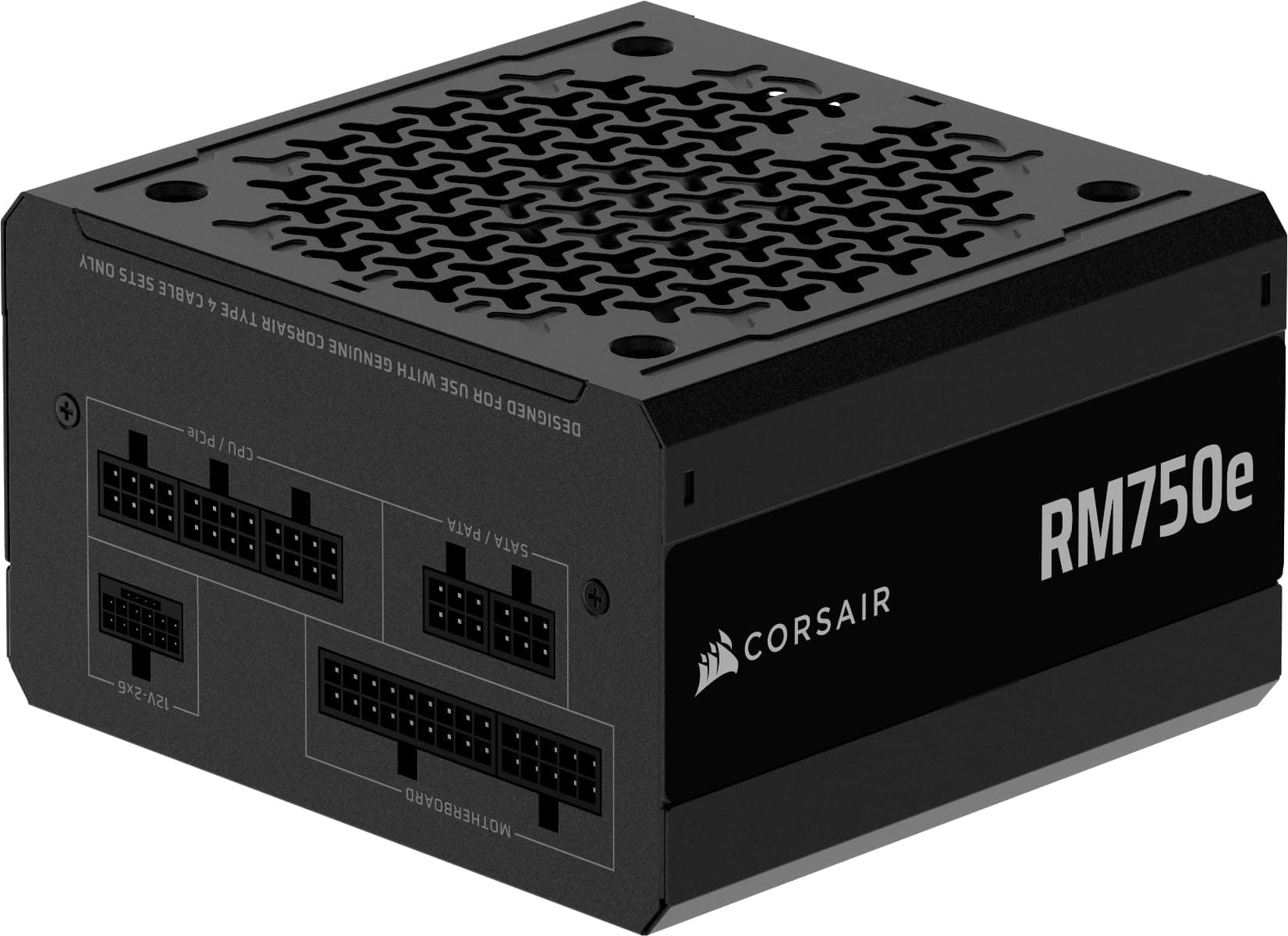 CORSAIR RM750e (2025) Alimentatore ATX Modulare Silenzioso 12V-2x6 – Nero | Con cavo, conforme a ATX 3.1 e PCIe 5.1, efficienza Cybenetics Gold, condensatori a 105°C