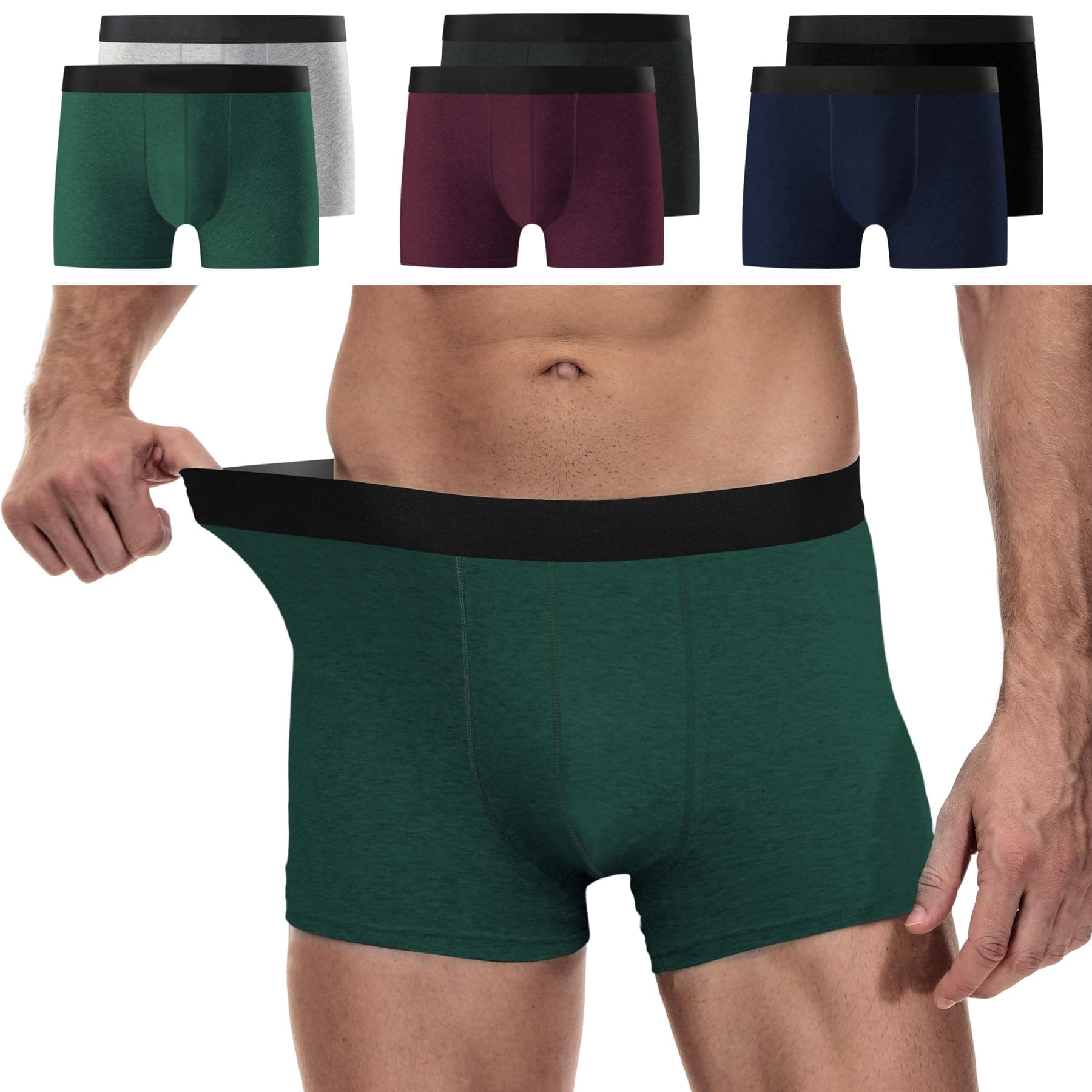 YouShow Boxer Uomo Cotone, Confezione da 6/12 Pezzi, Mutande Uomo Intimo, Elasticizzato, Confortevoli, privi di Etichette Che graffiano