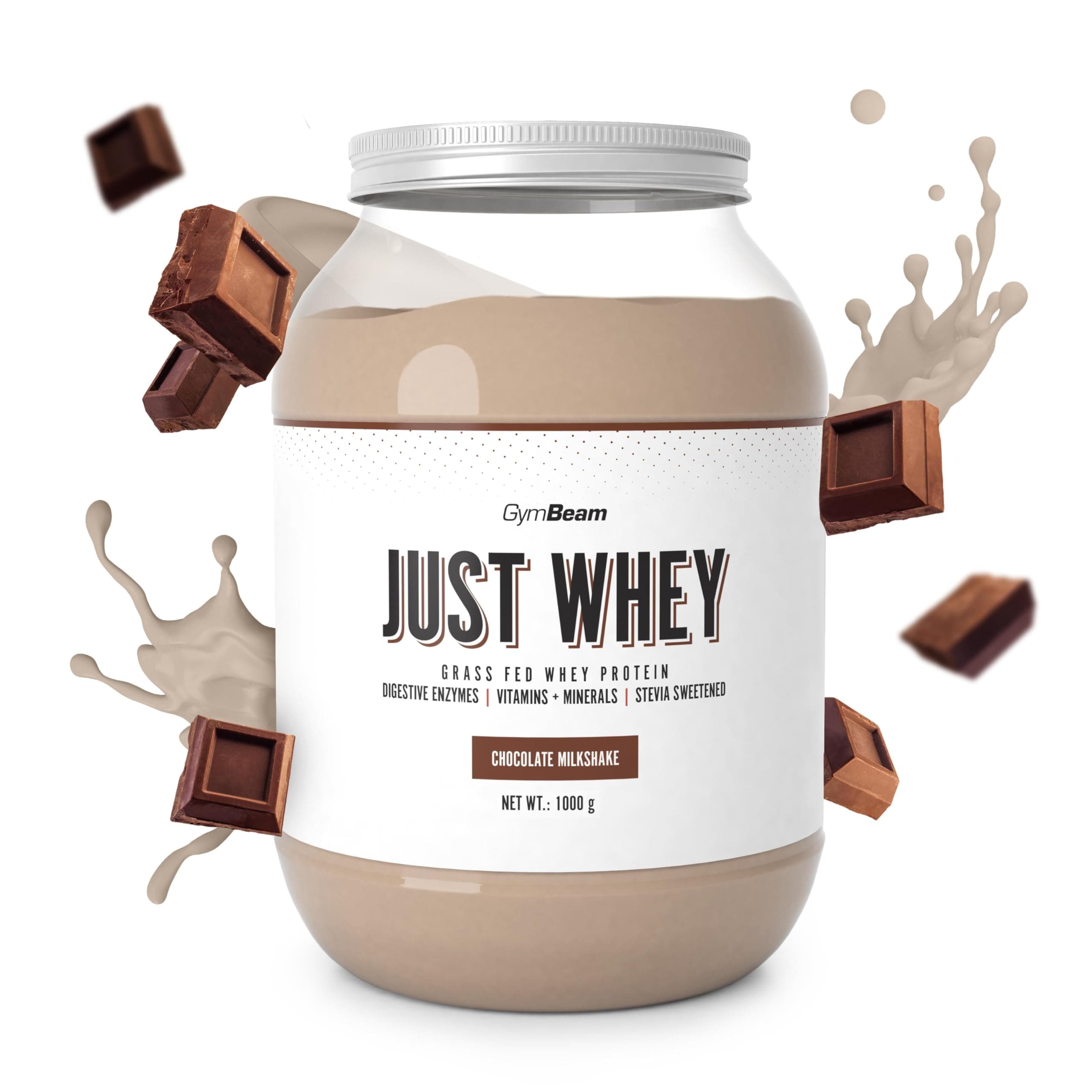 GymBeam Just Whey, Proteine in Polvere Multicomponente da Siero di Latte, Whey Protein, Concentrato e Idrolizzato, 22,4g Proteine per Dose (1000 g, Chocolate Milkshake)