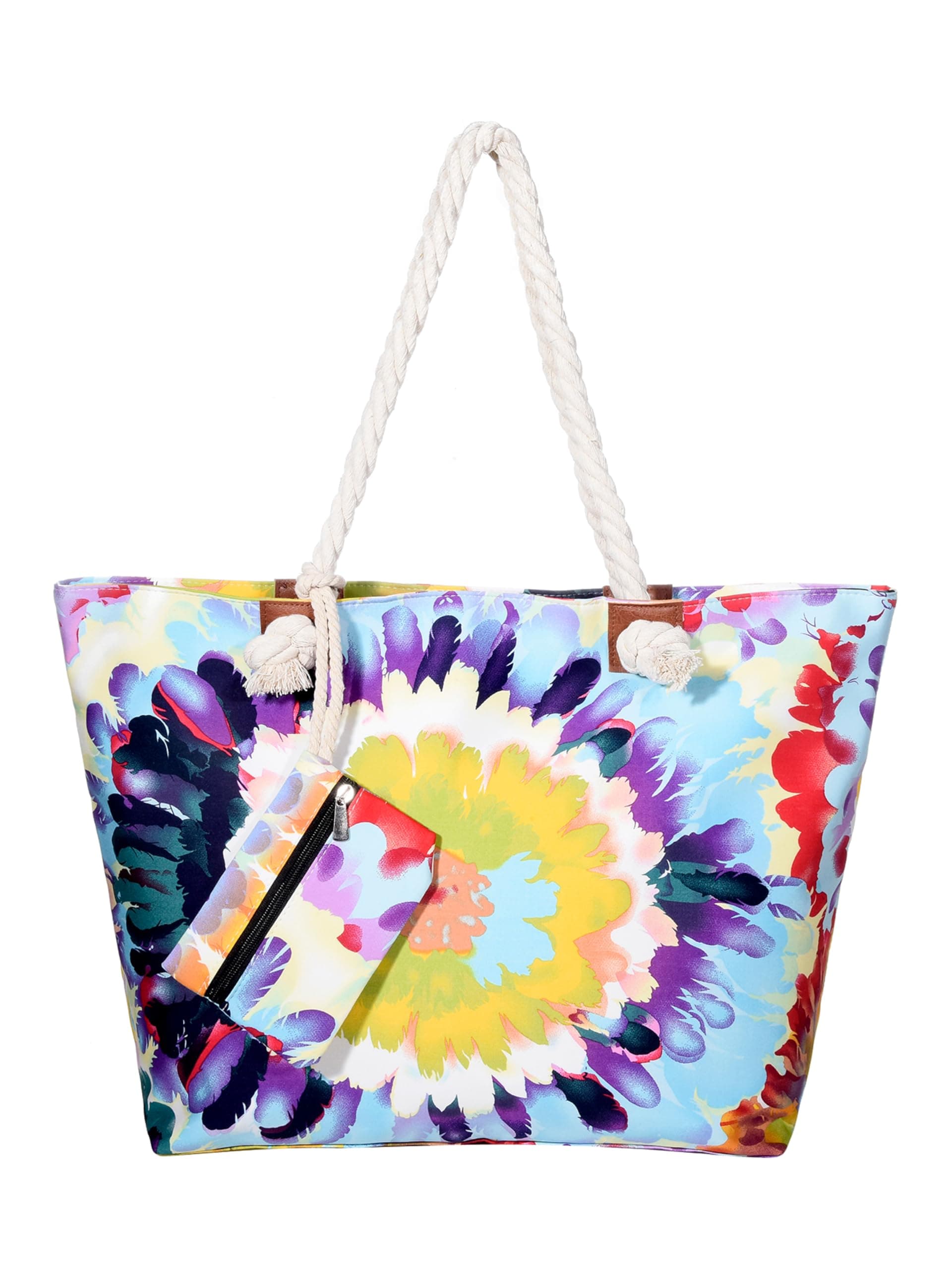 DonDon Grande borsa da spiaggia idrorepellente con cerniera Borsa a tracolla Shopper