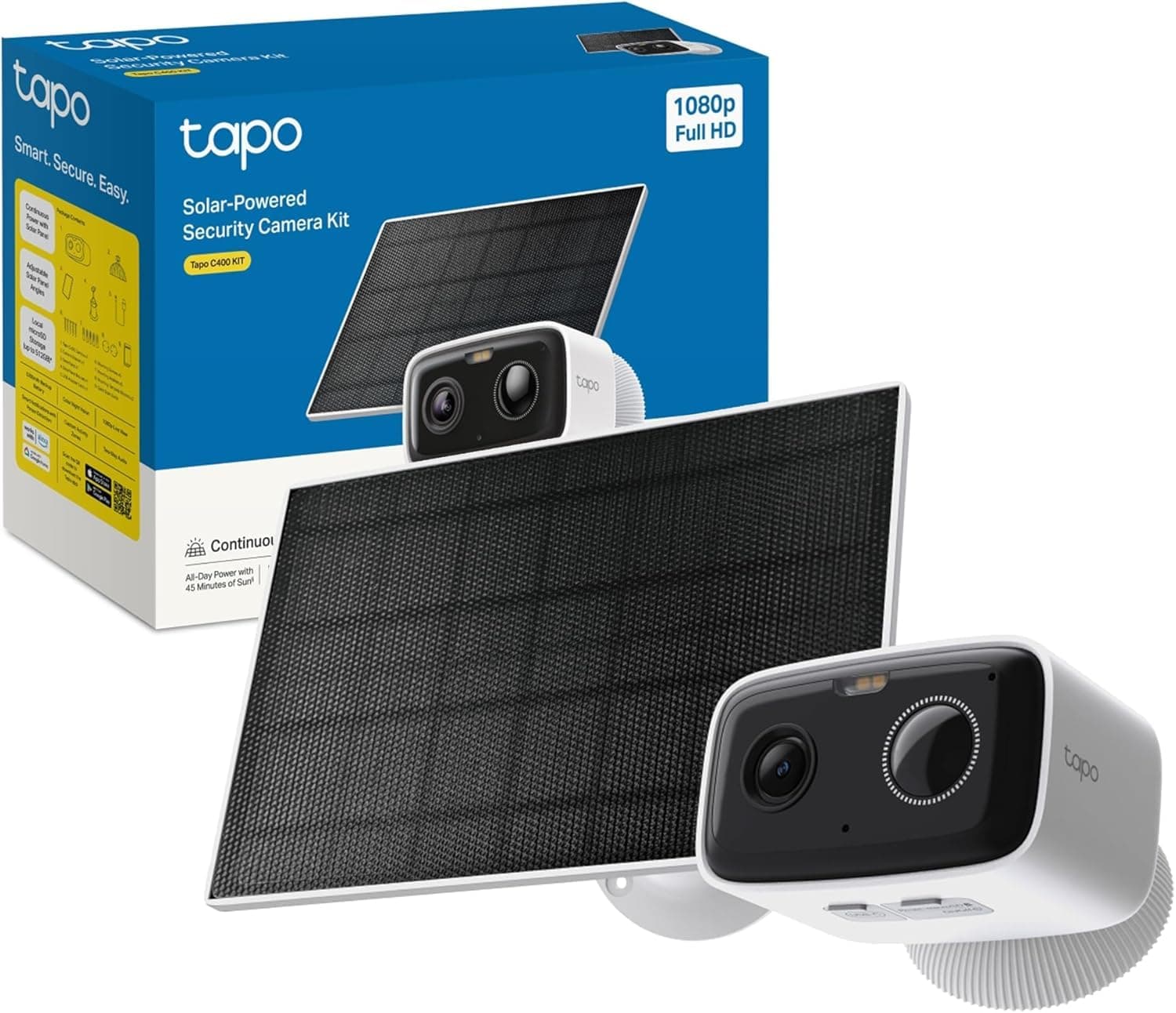 Tapo C400 Kit – Cámara de Seguridad Solar inalámbrica 1080 p con batería de Larga duración, Almacenamiento microSD/Cloud, detección de Personas