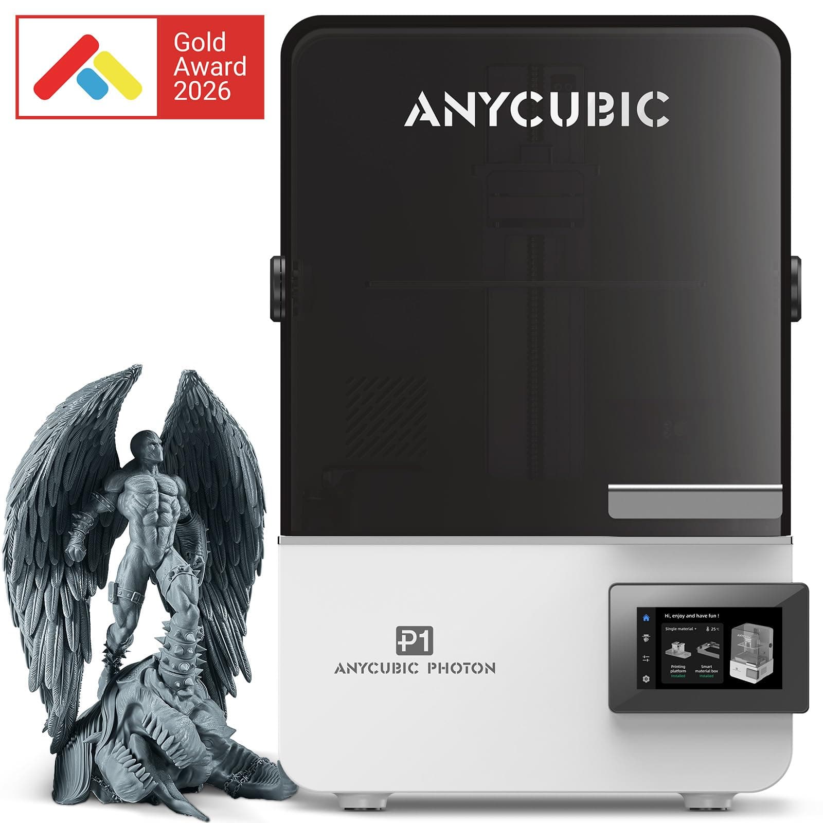 Anycubic Imprimante 3D Résine Photon P1, Écran 14K Ultra-Précis, Support en résine 8000 CPS, Volume 223 * 126 * 230mm, Facile à Utiliser pour Débutants & Pros