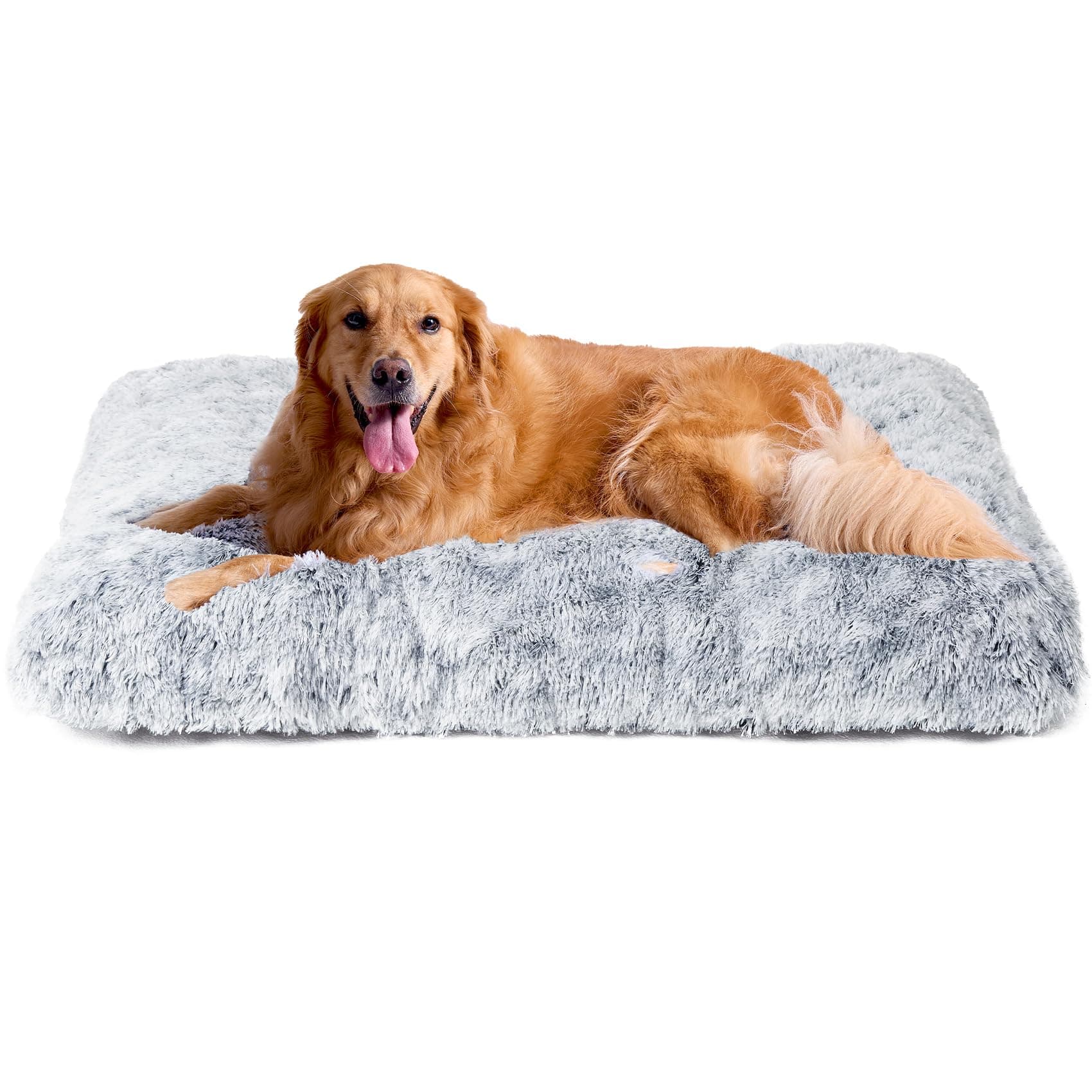 EHEYCIGA Panier Chien Grande Taille XXL, 105x70cm, Coussin Chiens Anti Stress Lavable et Antidérapant, Moelleux Lit pour Chien Peluche, Gris