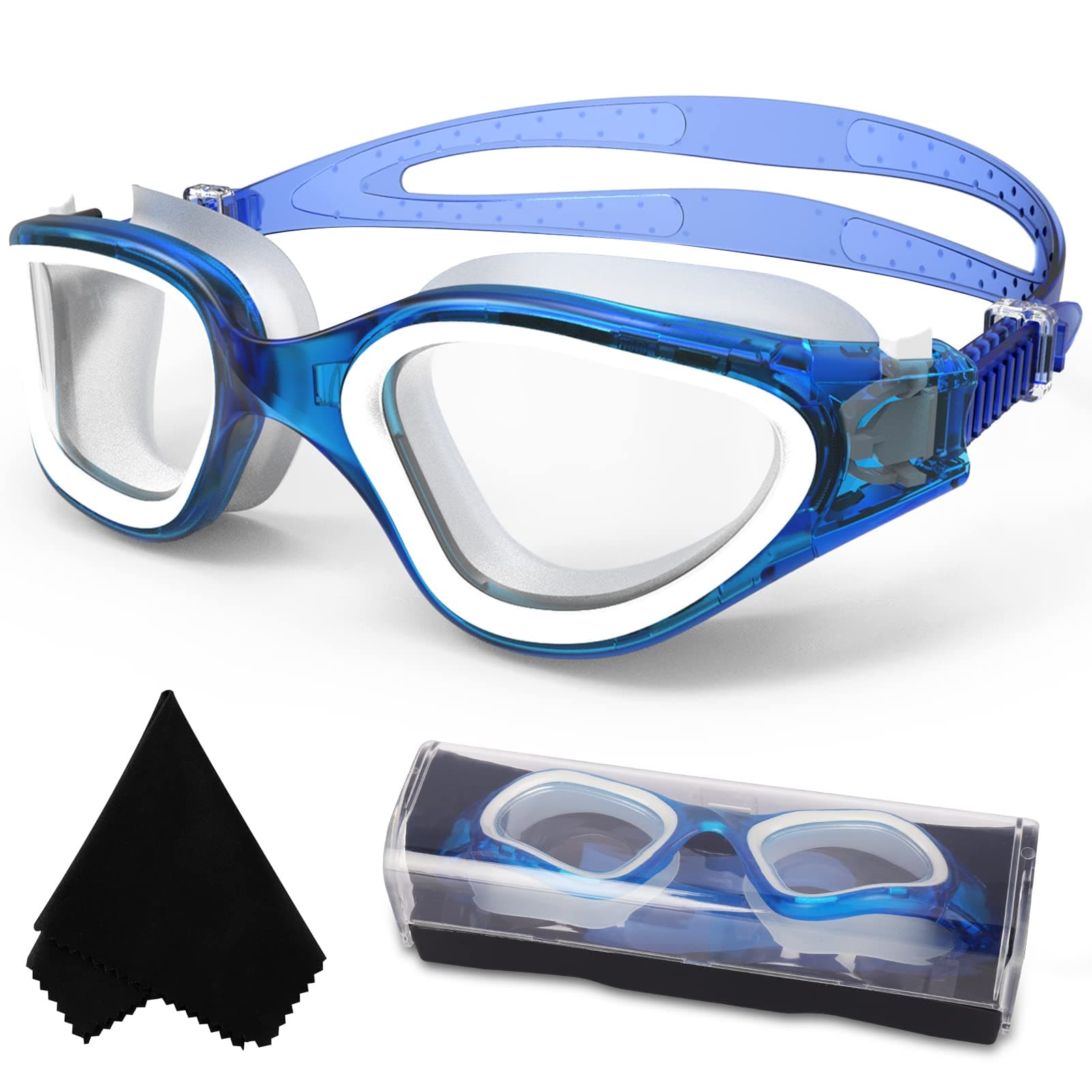 Winline Gafas de natación polarizadas,protección Anti-vaho protección UV sin filtraciones visión Clara fáciles de Ajustar con Puente Nasal Suave para Hombres, Mujeres, Adultos y Adolescentes