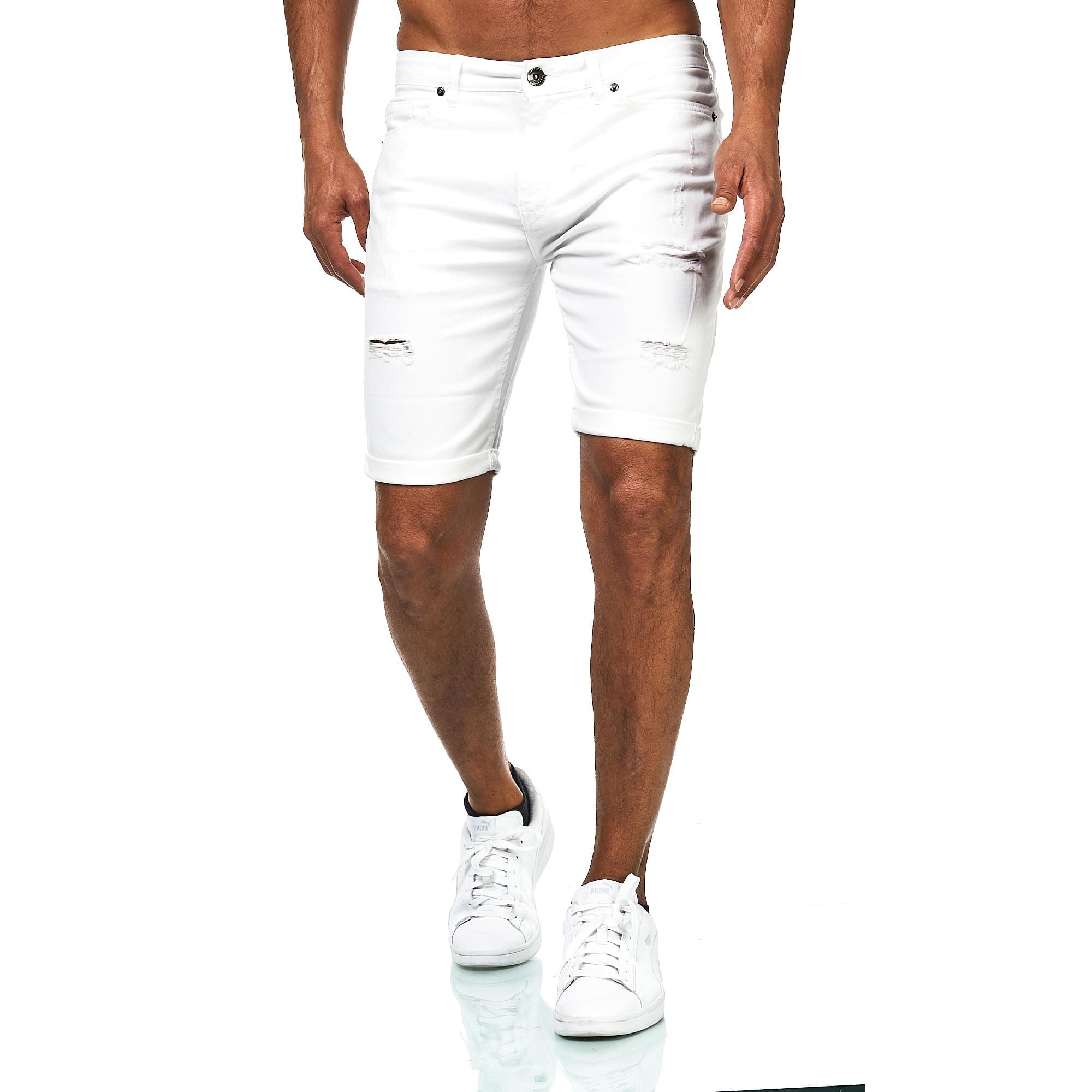 JEEL Herren Kurze Hosen - Slim-Fit Jeans-Shorts - 5-Pocket-Style - Stretch Herren-Shorts - Kurze Hose für Männer - Basic Washed