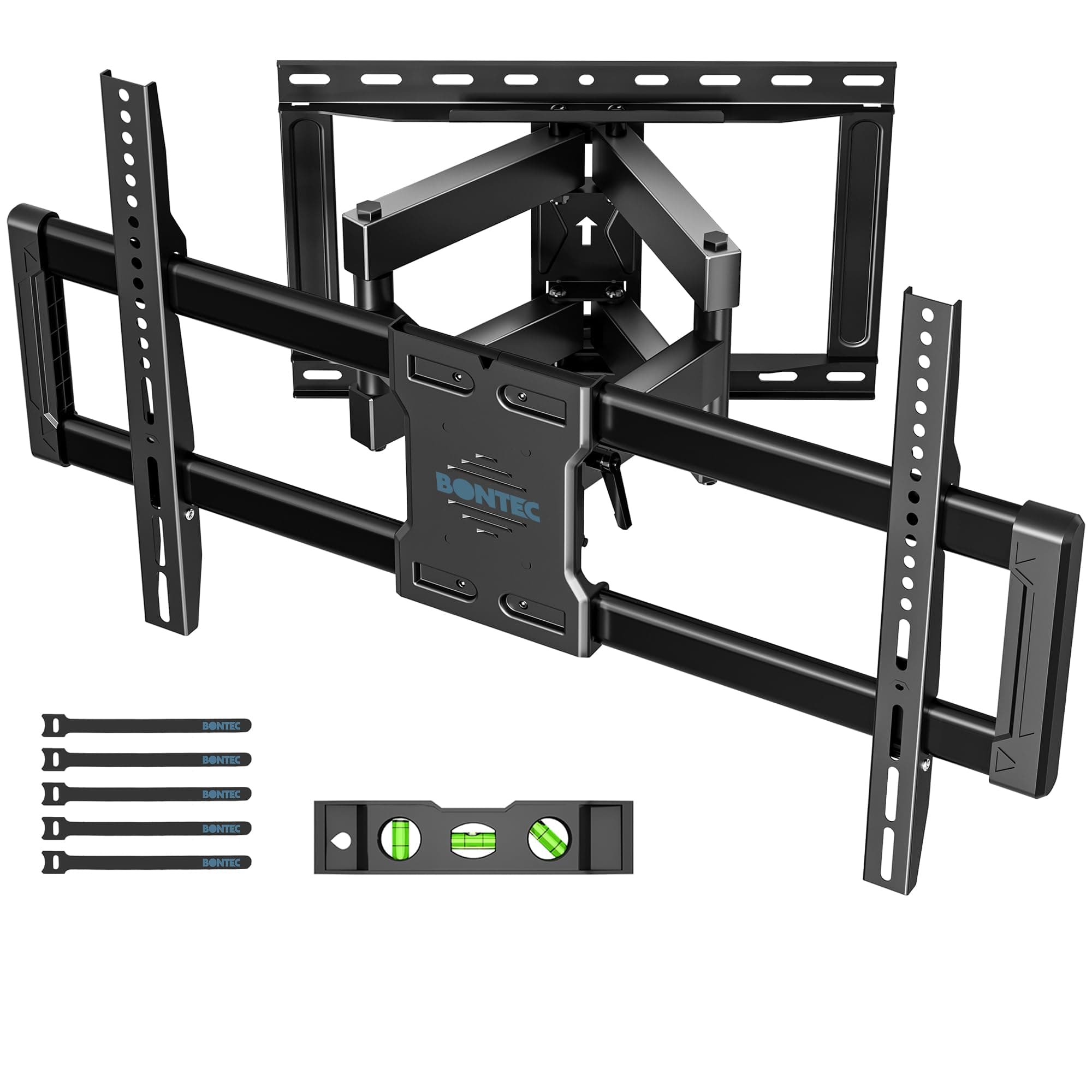 BONTEC Soporte TV Pared para Pantallas de 37-85 Pulgadas, Soporte TV Movimiento Completo con Inclinable, Giro, Nivelacion y Extensión, hasta 60 kg, Máx. VESA 600x400 mm, Ideal para Sala y Dormitorio
