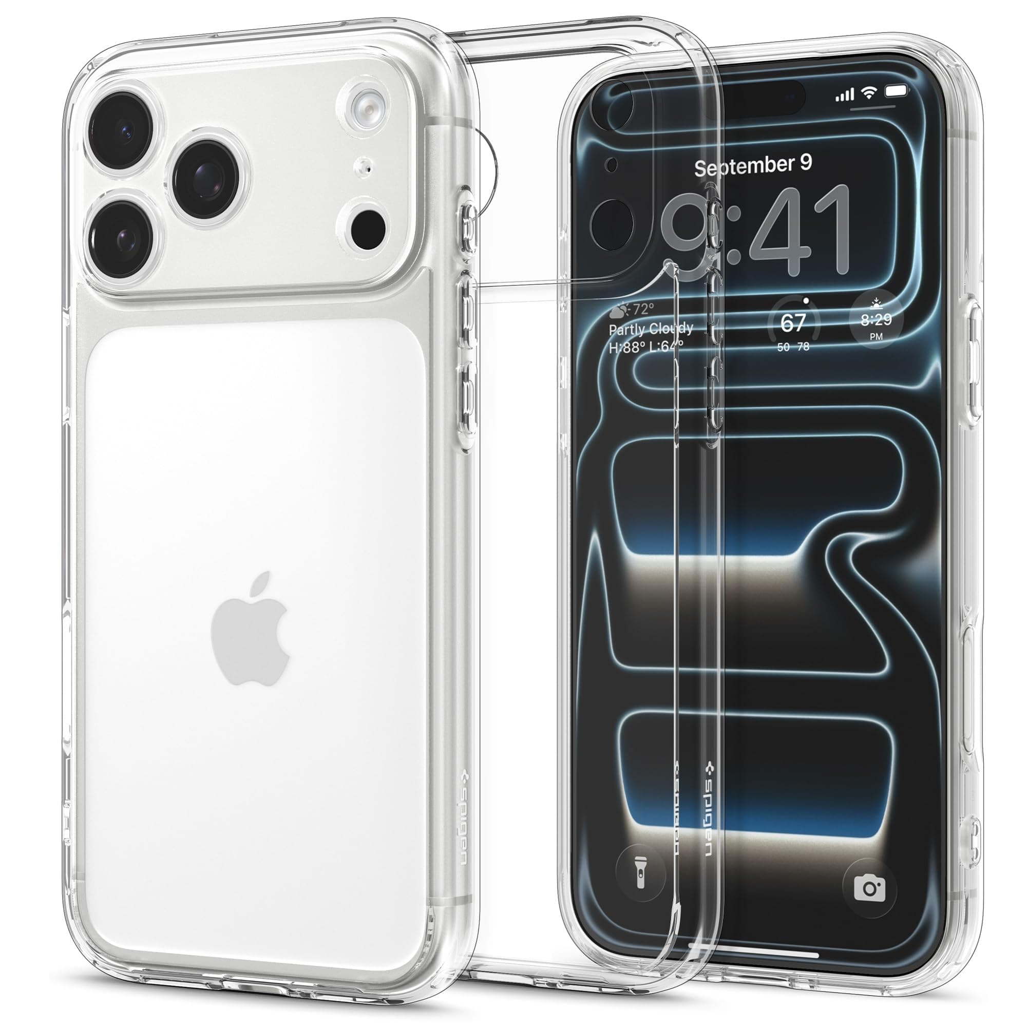 Spigen Schutzhülle für iPhone 17 Pro Max, Ultra-Hybrid, TPU-überzogene Kamerasteuerung, Vergilbungsschutz, kein Magnetring, kristallklar