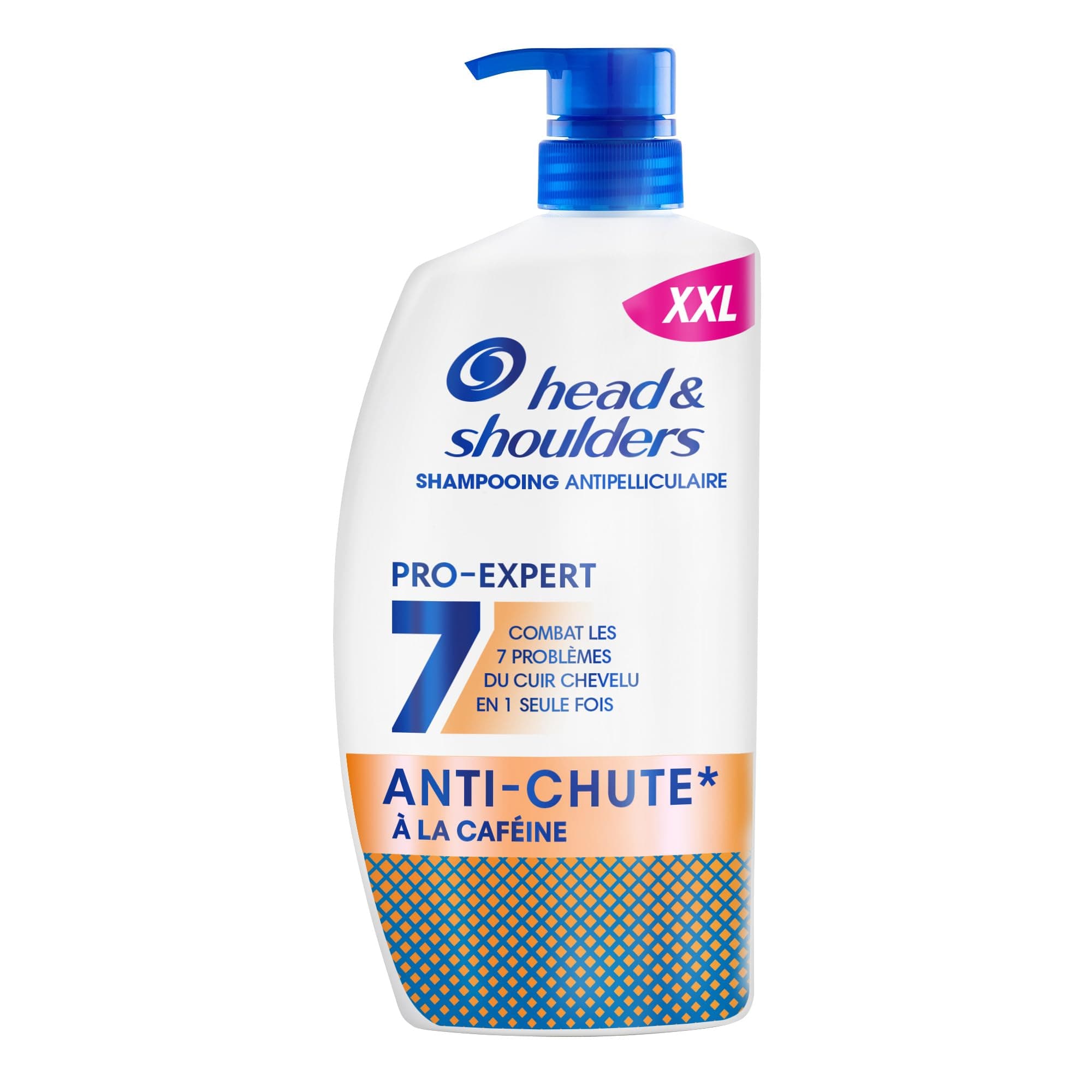 Head & Shoulders Pro-Expert 7 Shampoing Antipelliculaire Anti-chute à la Caféine 800ml, Combat 7 Problèmes du Cuir Chevelu, Protection Complète, Améliore la Pousse des Cheveux, Cliniquement Prouvé