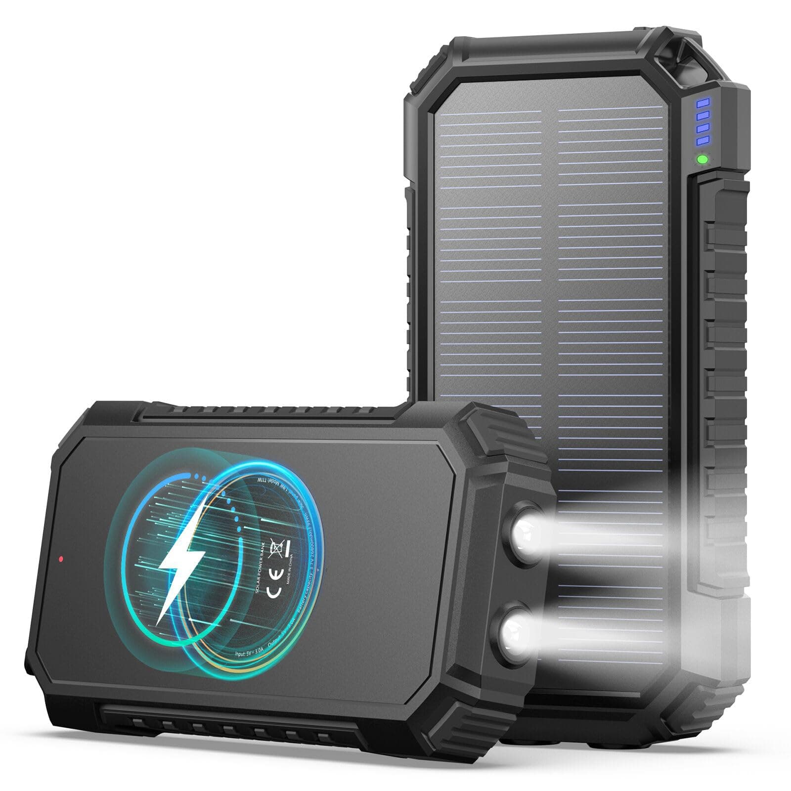 Cargador Solar Power Bank 20000mAh - A ADDTOP 3.0A Bateria Externa Carga Rapida con USB C – Bateria Portatil Inalámbrica con 4 Salidas - PD QC 3.0 Cargador Portátil para Teléfono Tableta