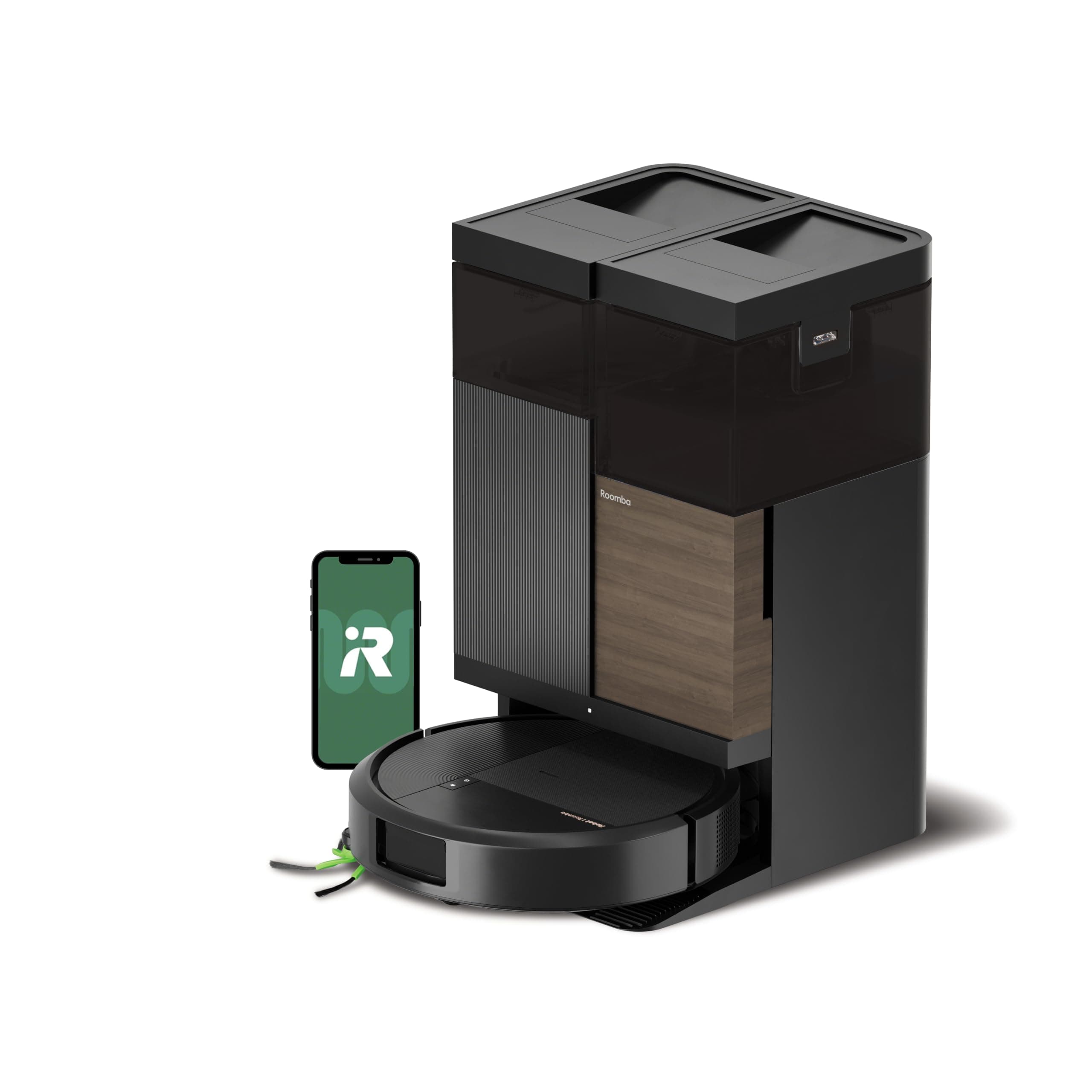 iRobot Roomba® Plus 576 Combo robot aspirapolvere lavapavimenti, 25.000 Pa | Con stazione AutoWash™ autosvuotante lavaggio mop estensibili con acqua calda 75°C e asciugatura a caldo, AI + LiDAR, nero