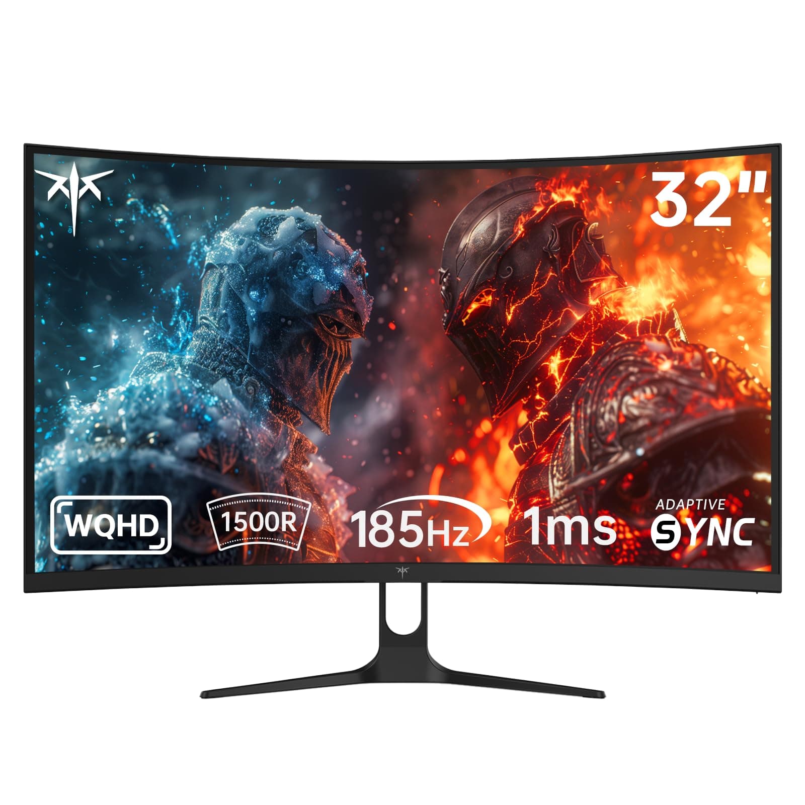 KTC Monitor Gaming Curvo 32 Pulgadas | QHD@185Hz (OC) | 1ms | Panel HVA, Curvatura 1500R | 96% DCI-P3, 99% sRGB, 1,07 Mil Millones de Colores | HDR10 | VESA 100×100mm | Luz Azul Reducida | H32S5