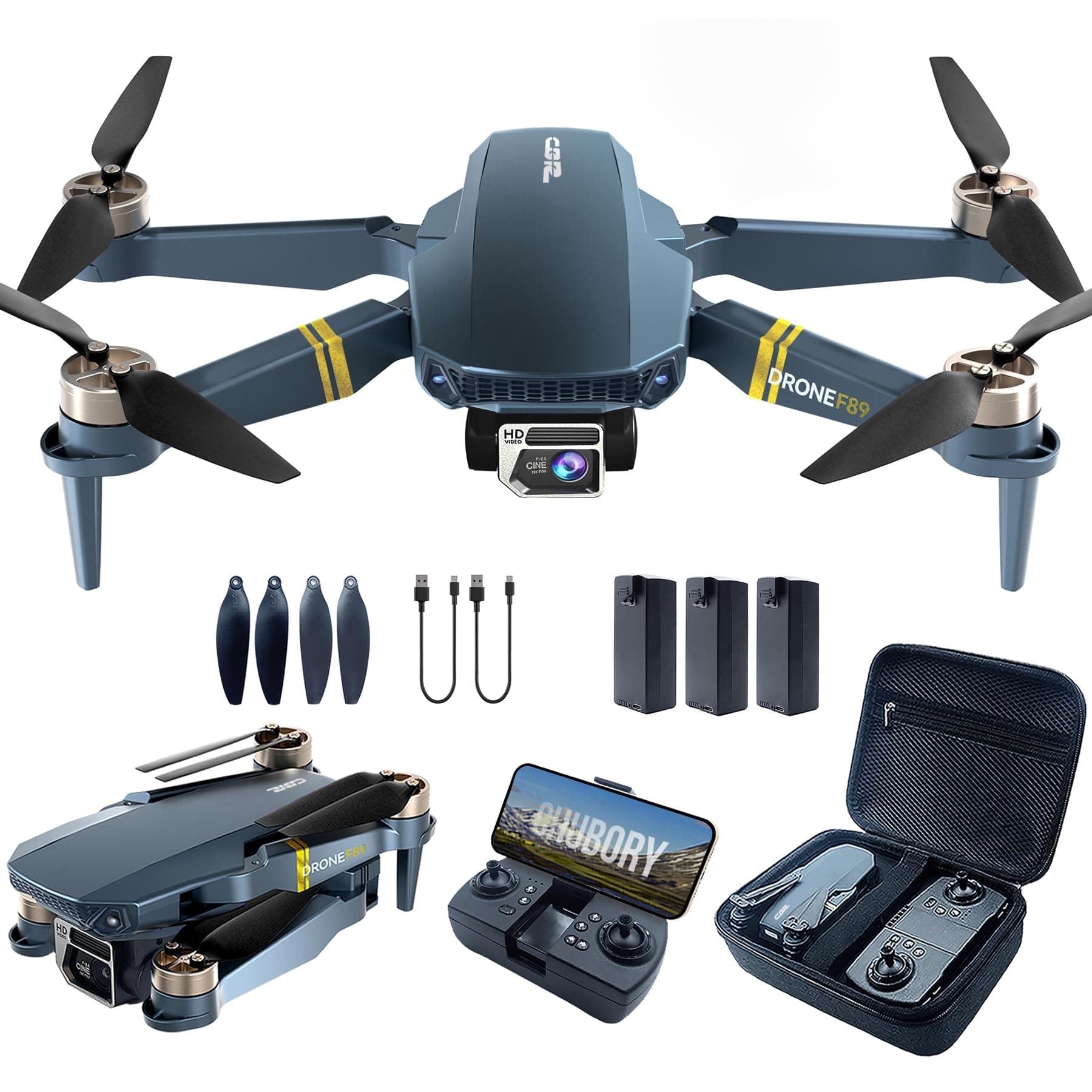Drone avec caméra 4K UHD pour adultes et débutants, 84 min de vol (3 batteries), portée 800 m, moteur sans balais, maintien d’altitude automatique, suivi auto, WiFi FPV, quadcoptère pliable