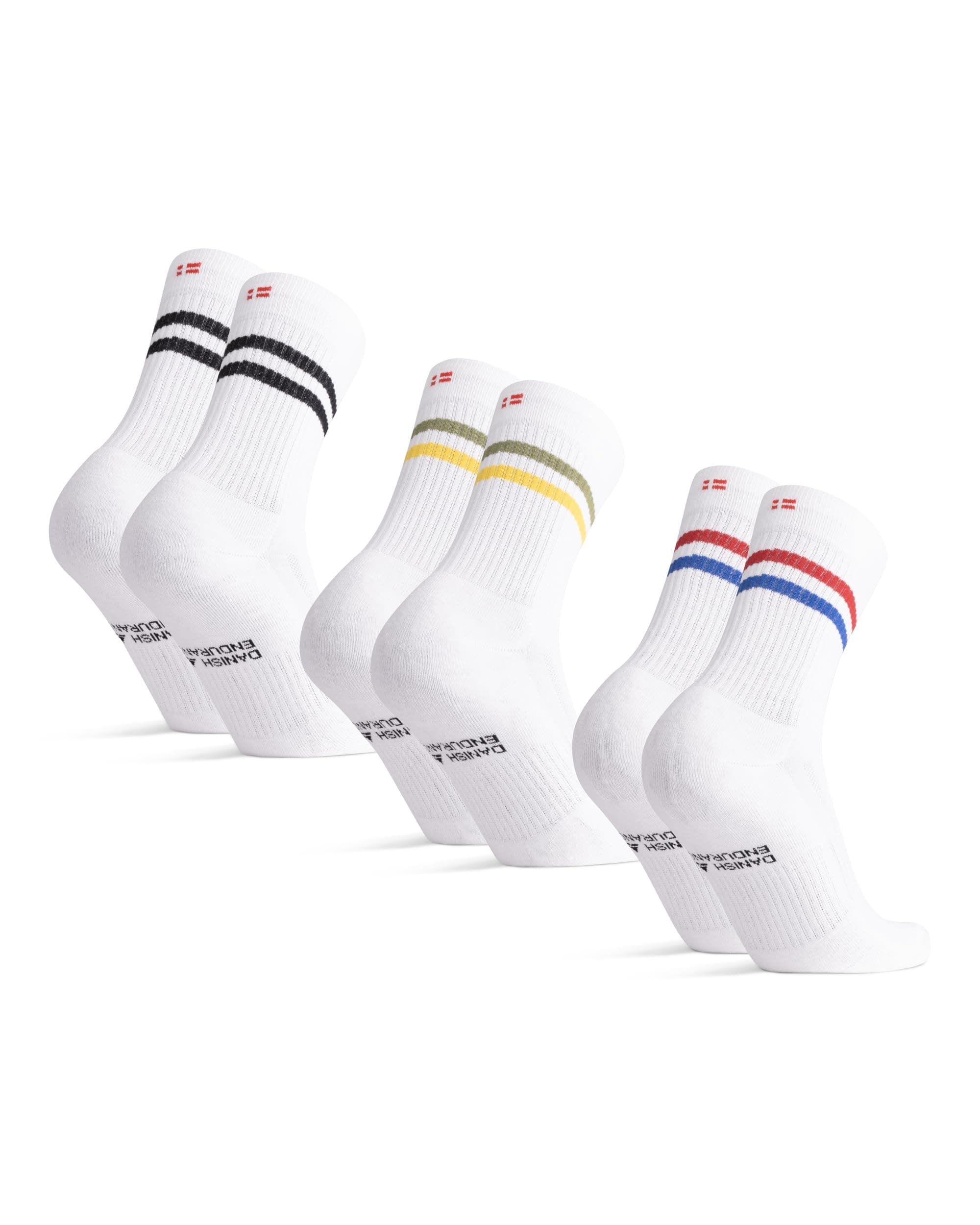 DANISH ENDURANCE Bio-Baumwolle Tennissocken, Sneaker Socken, Sportsocken, Lange Alltags Socken, Strümpfe, Herren & Damen, 3 oder 6 Paar