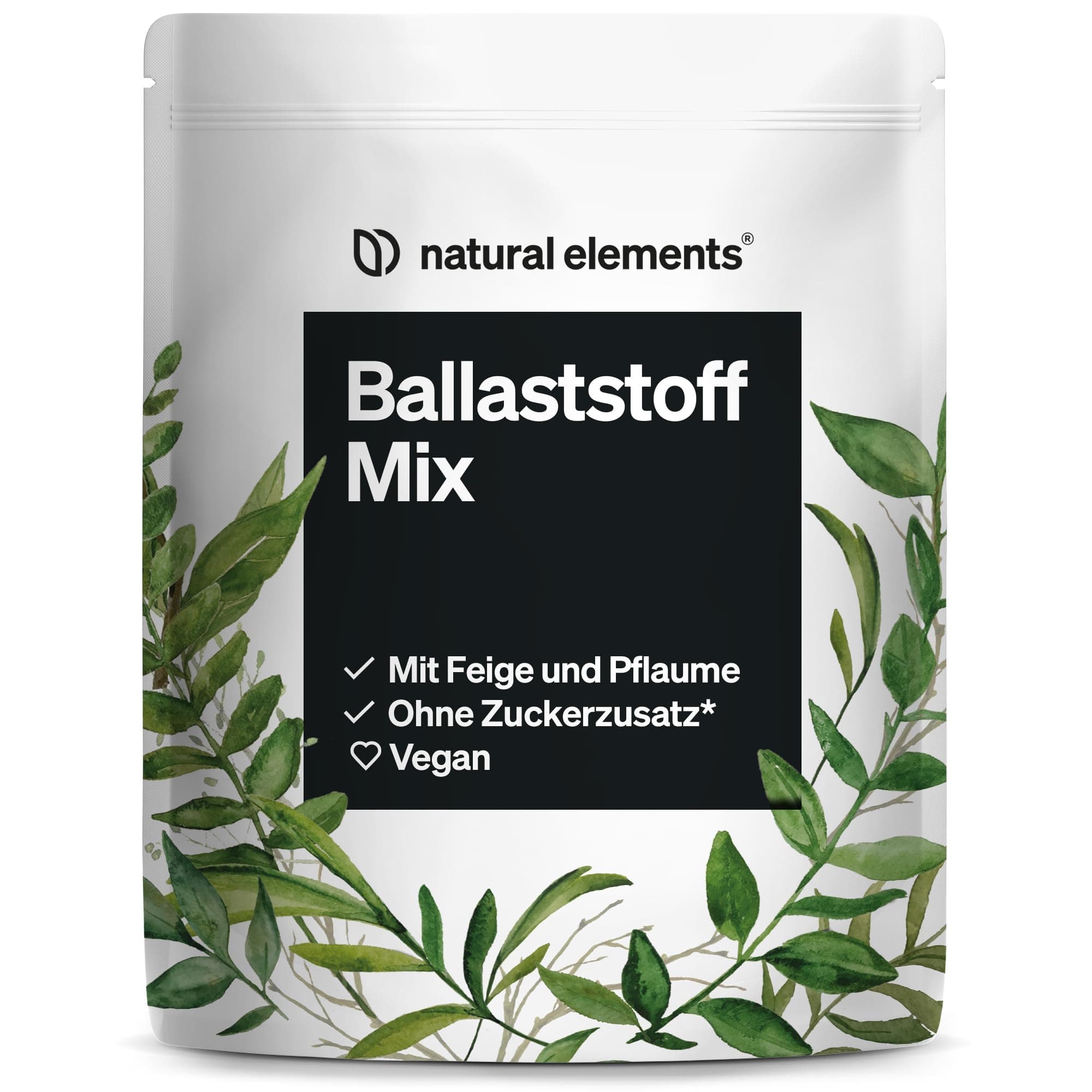 natural elements Ballaststoff Mix – 600g – 9 natürliche Quellen – mit Inulin und Akazienfaser – vegan, ohne Zuckerzusatz (enthält von Natur aus Zucker) – in Deutschland produziert & laborgeprüft