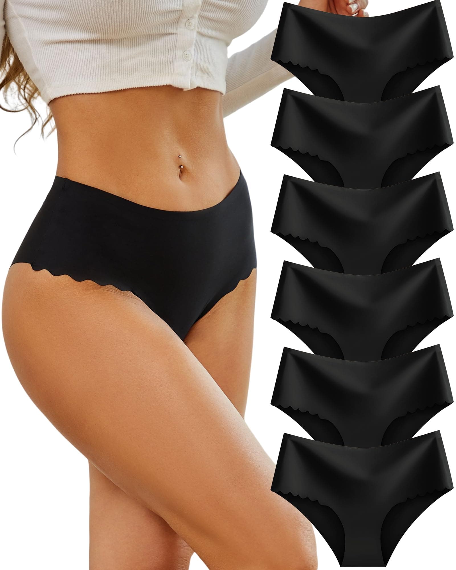 Sth Big Mutande Donna Senza Cuciture Vita Alta Slip Microfibra Intimo Sexy Multipla Culotte Underwear Invisibili Mutandine Donna Briefs Pacco da 6