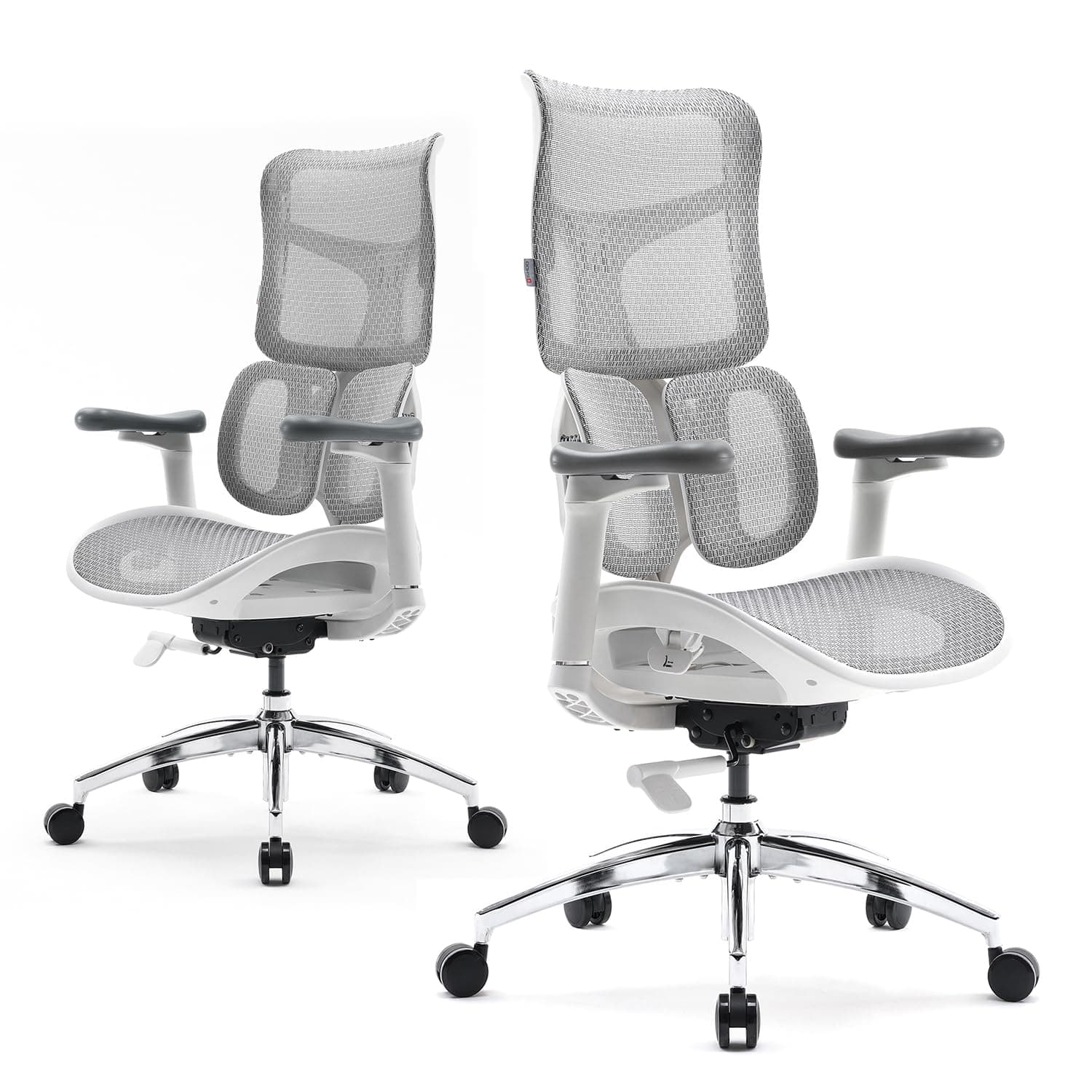 SIHOO Doro S100 Chaise de Bureau Ergonomique - avec Un Soutien Lombaire Dynamique Double, Dossier réglable sur 5 Niveaux, accoudoirs coordonnés en 4D, Angle d'inclinaison Maximal de 135 degrés, Blanc