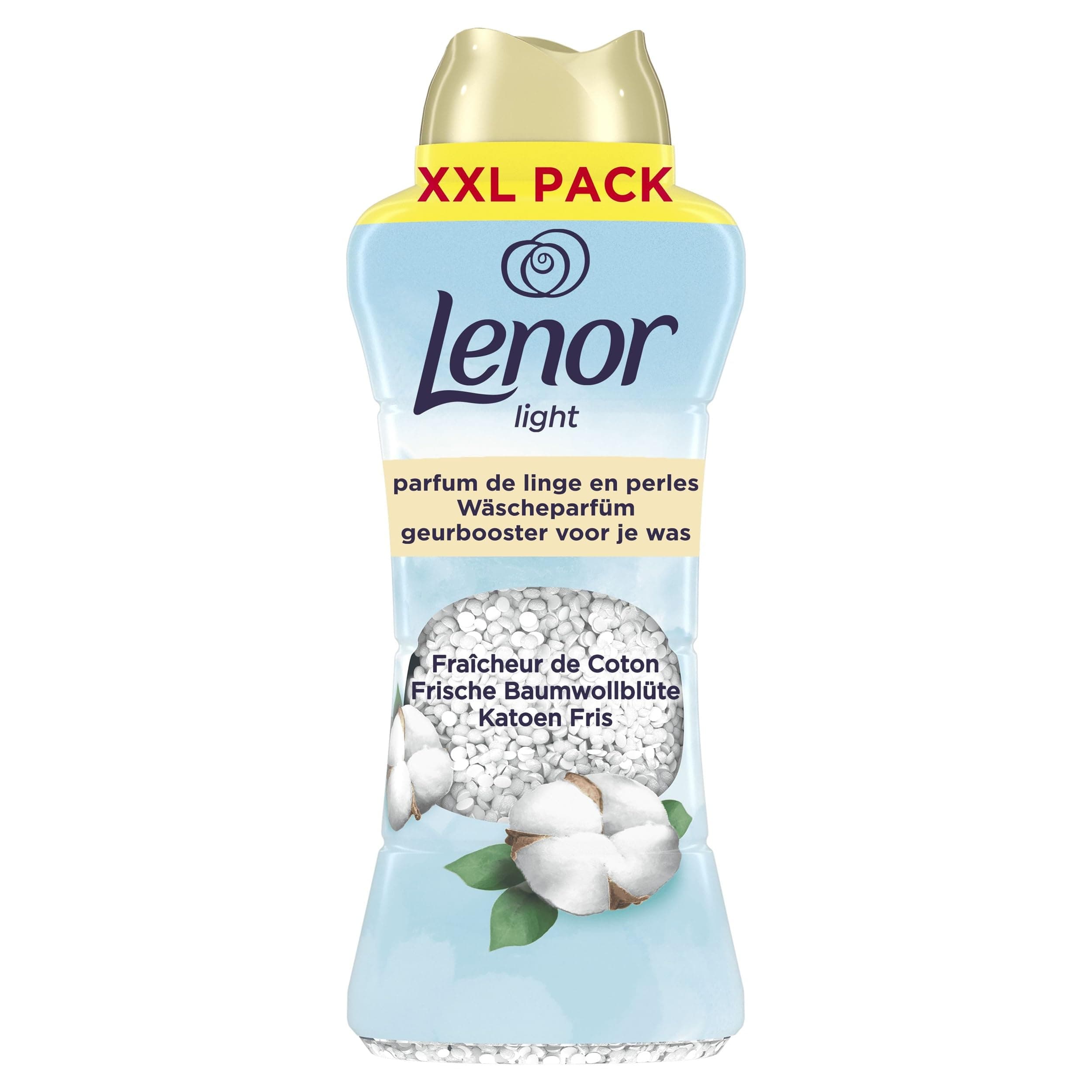 Lenor Light Parfum De Linge En Perles, Environ 60 Lavages, Parfum Fraîcheur de Coton, Jusqu'à 12 Semaines De Fraîcheur Continue, Même Dans L'Armoire, Intensité Personnalisable, Grand Format