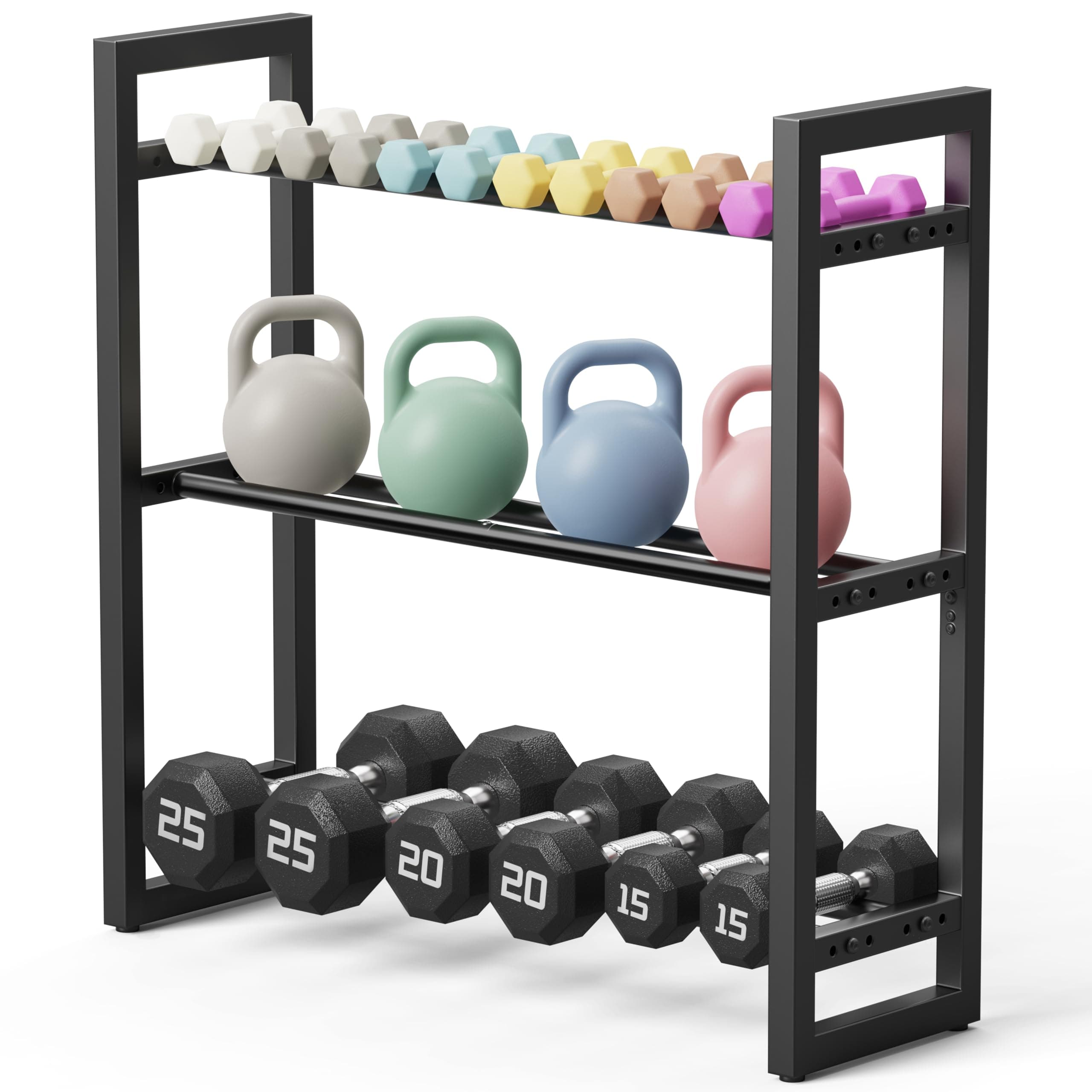Soporte para mancuernas de 3 niveles/4 niveles, Rack de pesas para gimnasio en casa