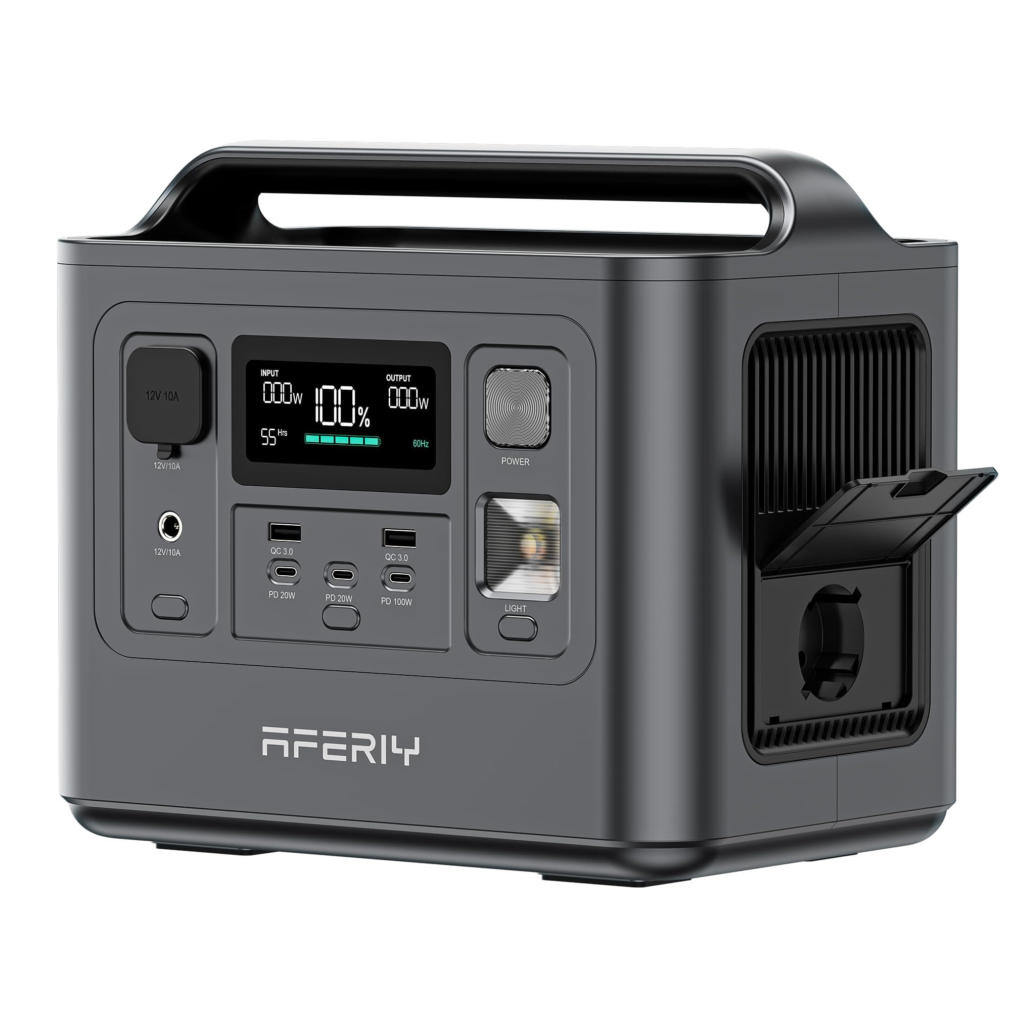 AFERIY Generateur Electrique Portable 800W, 512Wh LiFePO4 Batterie de Secours, Charge Rapide en 1H, EU Prise 220-240V, UPS, Générateur Électrique Solaire pour Camping/Maison/Bureau, Garantie 7 Ans
