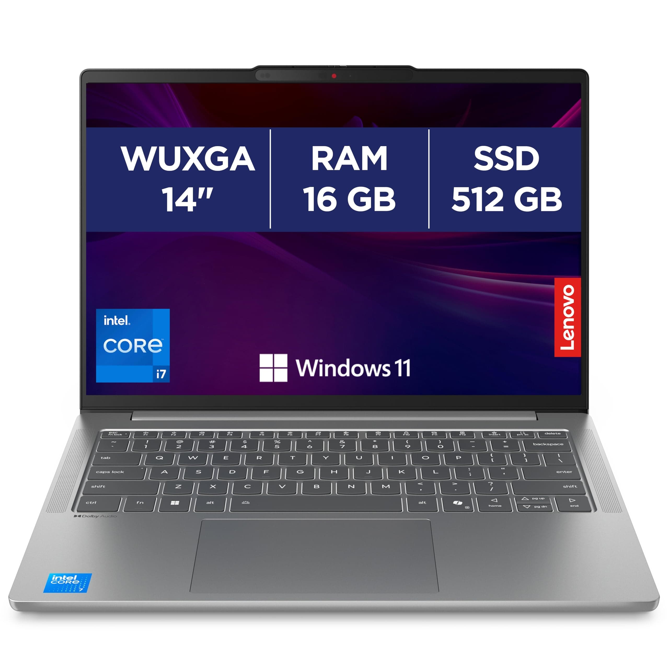 Lenovo IdeaPad Slim 5 14IRH10 - Ordinateur Portable 14'' WUXGA (Intel Core i7-13620H, RAM 16Go, SSD 512Go, Intel UHD Graphics, Windows 11 Home) Clavier AZERTY, Écouteurs et Souris Inclus - Gris