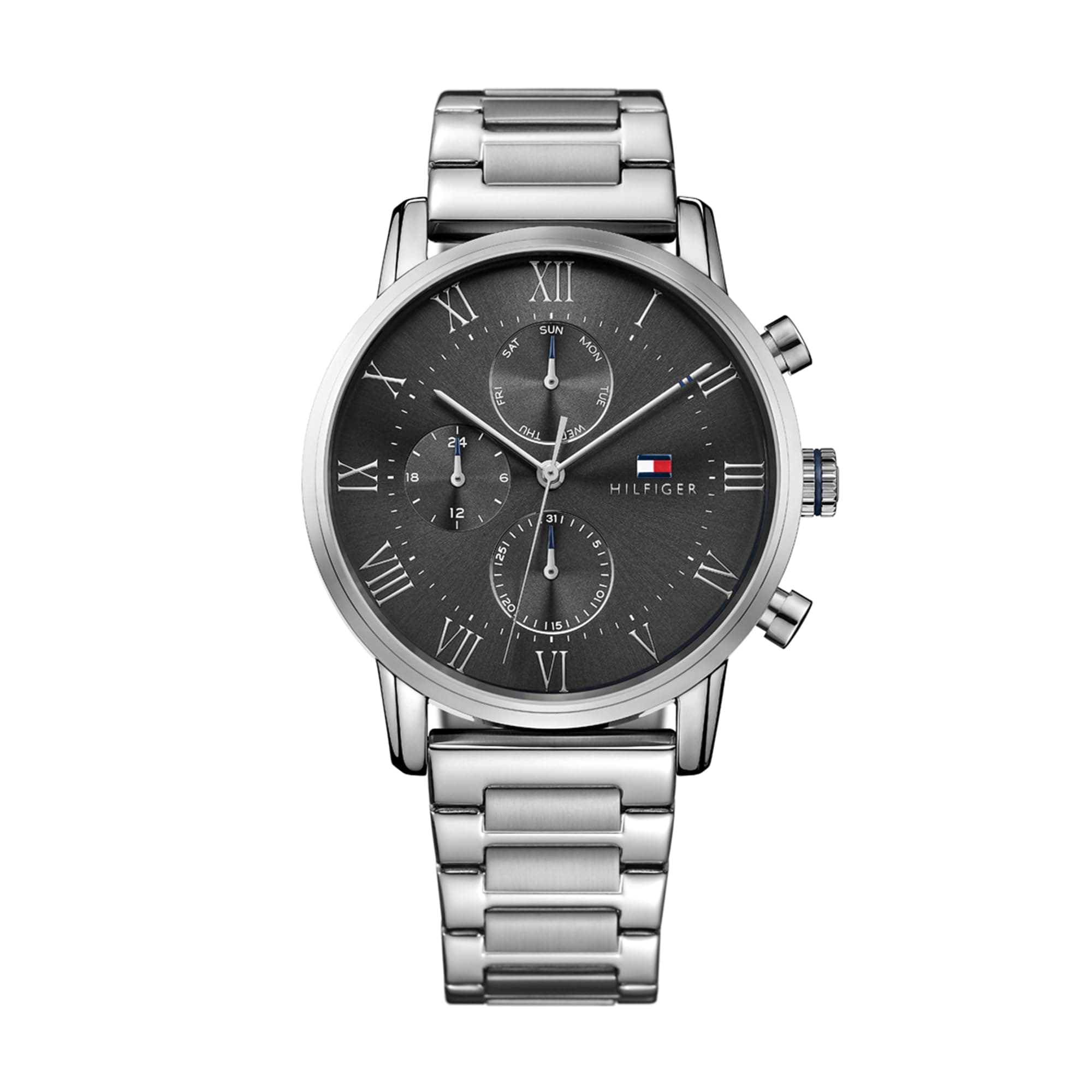 Tommy Hilfiger Reloj Analógico de Cuarzo Multifunción para Hombre con Correa de Acero Inoxidable o Correa en Piel