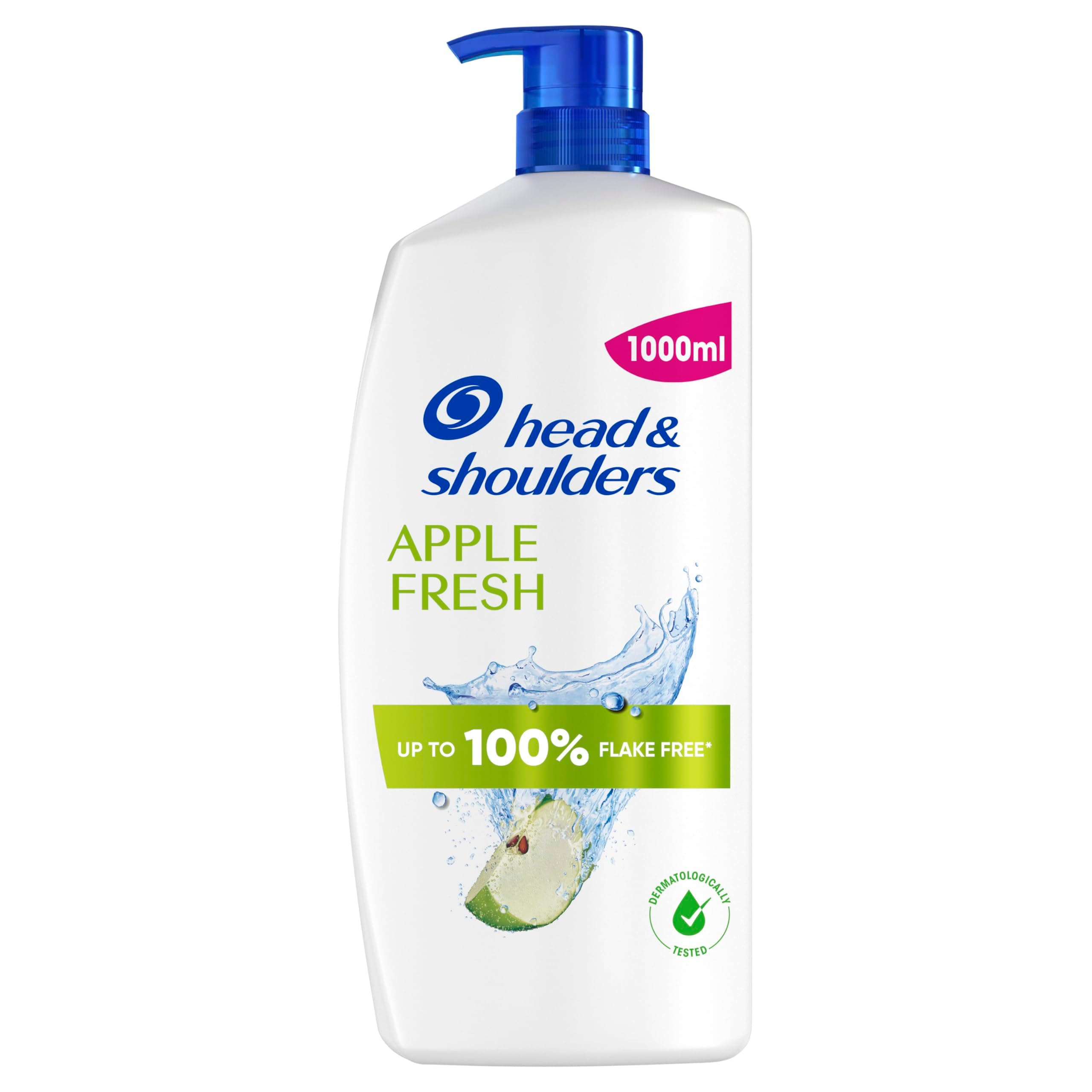 Head & Shoulders Shampoo Antiforfora Apple Fresh 1000ml con Dosatore, Uso Quotidiano. Fino al 100% Protezione dalla Forfora, Clinicamente Testato. Tutti i Tipi di Capelli. Freschezza, Profumo di Mela