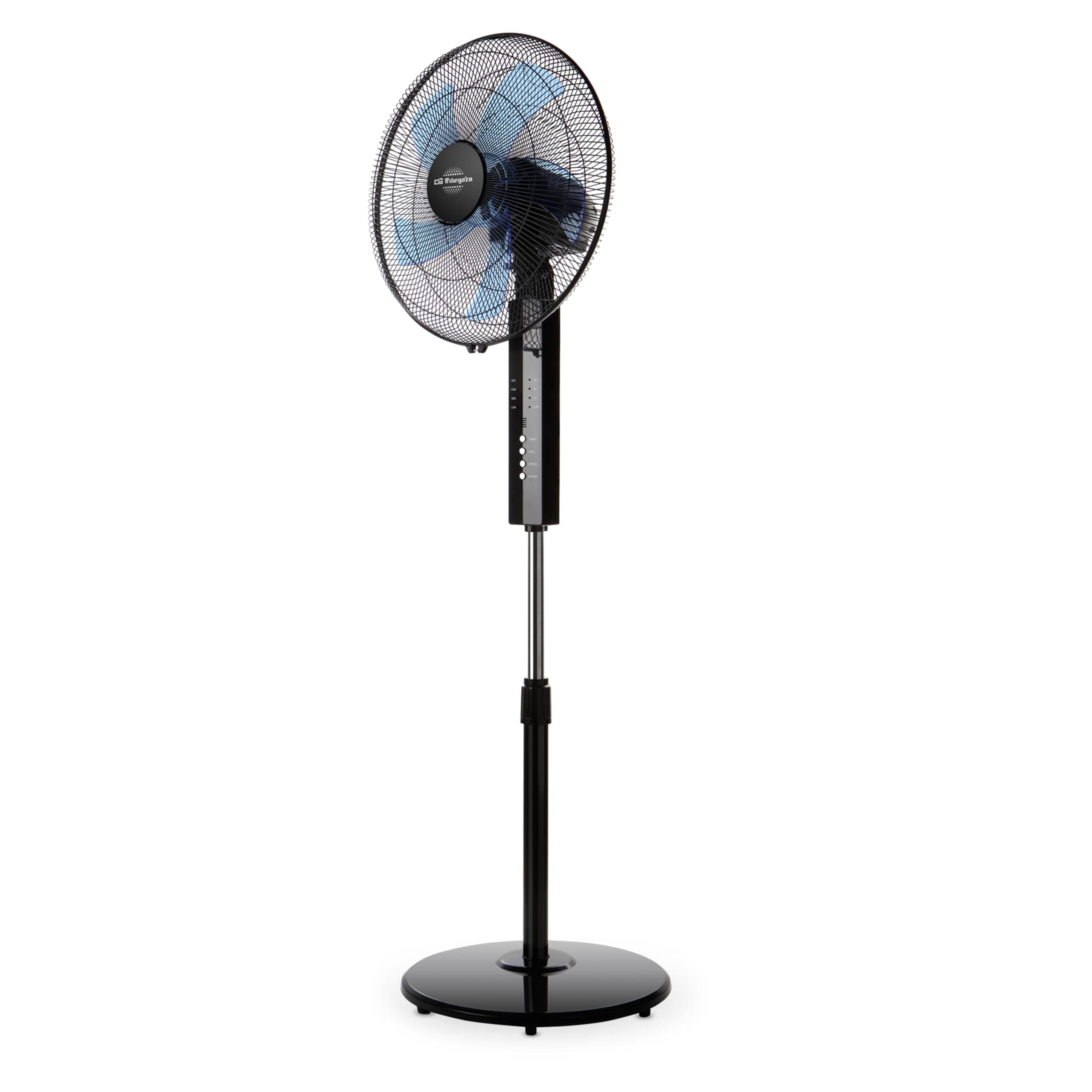 Orbegozo SF 0244 - Ventilateur sur pied, télécommande, silencieux, 5 pales, ouverture programmée jusqu’à 7,5 h, 3 vitesses, noir