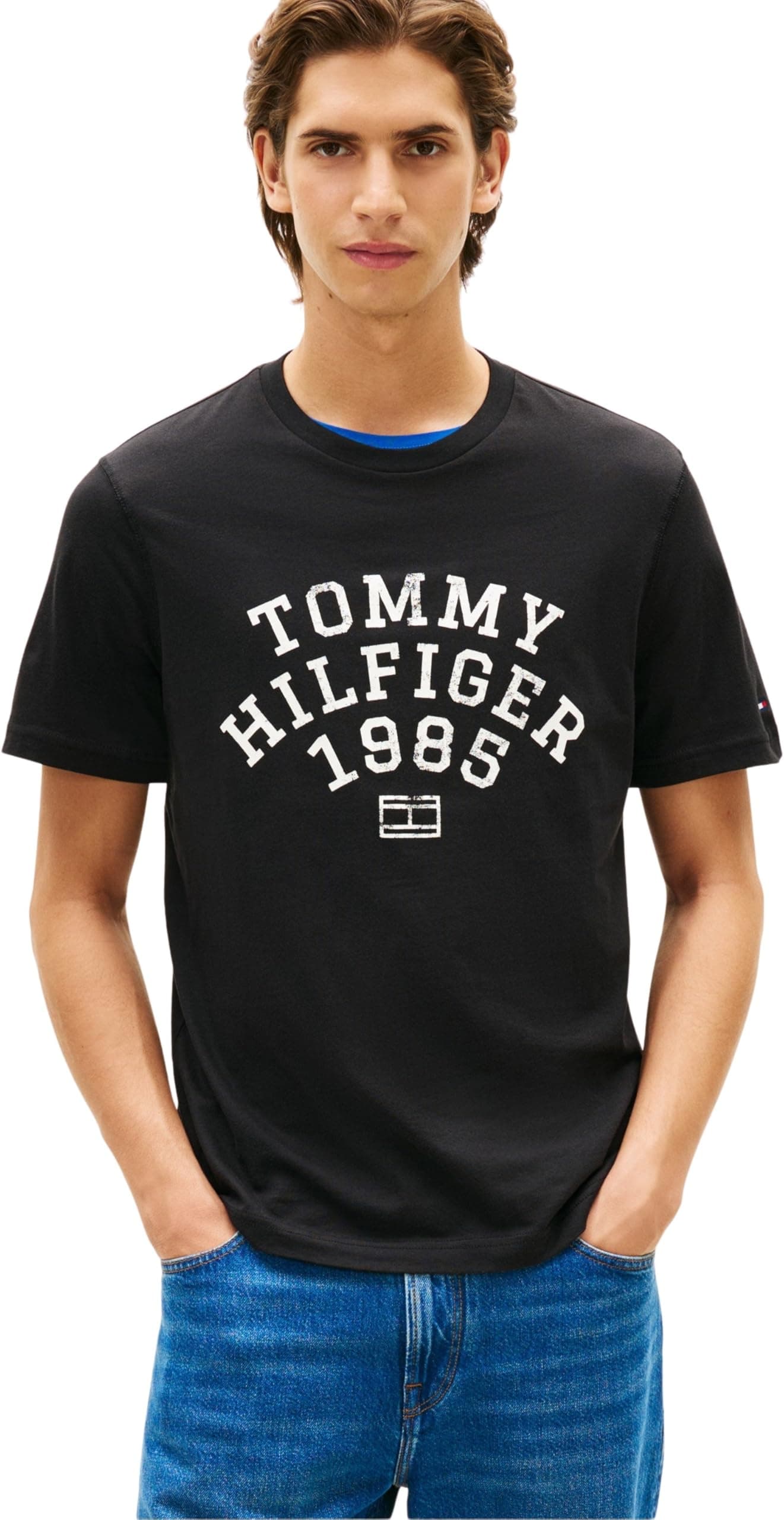 Tommy Hilfiger Hilfiger Arch tee Mw0mw41470 Camiseta S/S Hombre (Pack de 1)