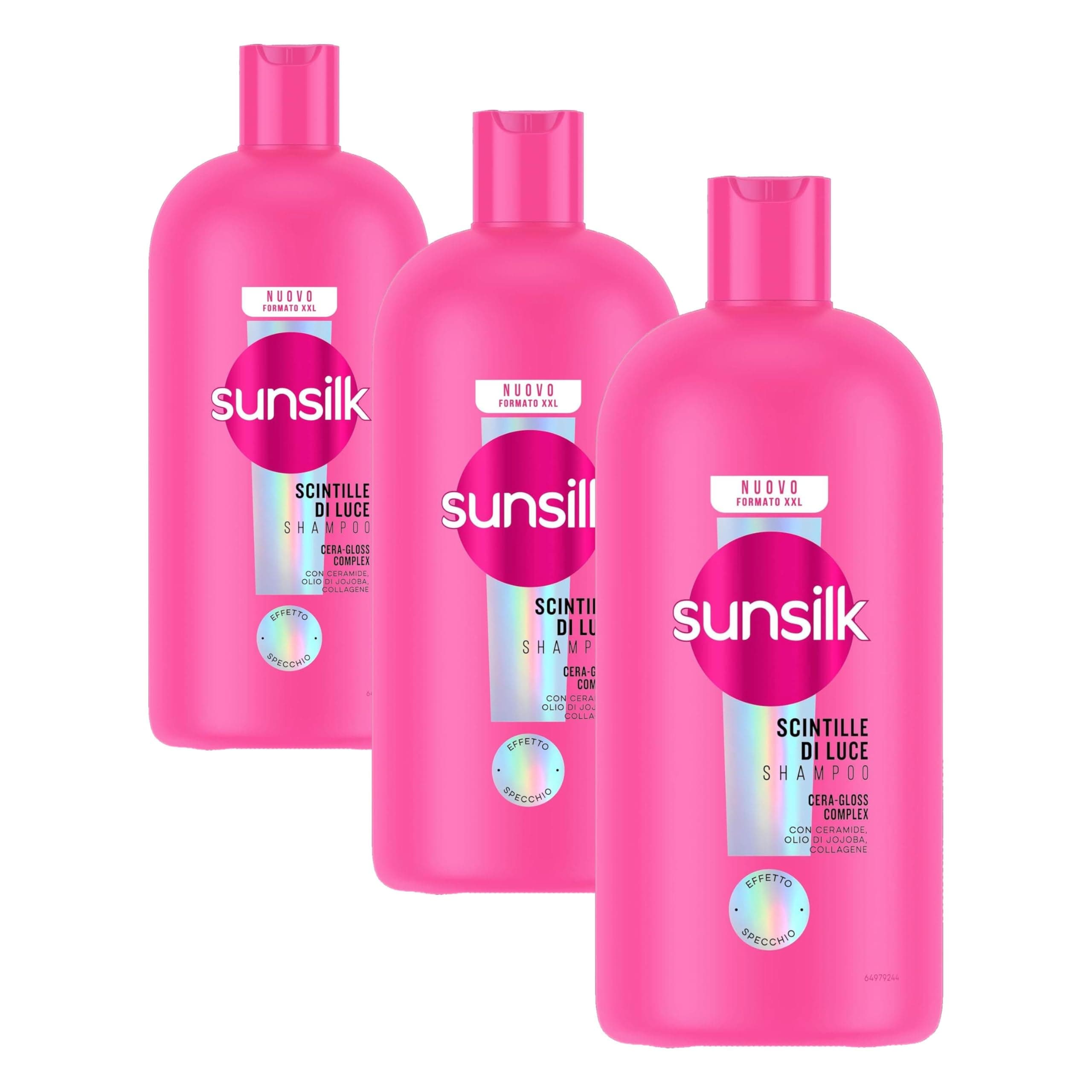 Sunsilk, Shampoo Scintille di Luce, Shampoo Idratante e Districante, Dona Lucentezza al Capello, Formula Arricchita con Cera-Gloss Complex con Ceramide, Olio di Jojoba e Collagene, Formato XXL 810 ml