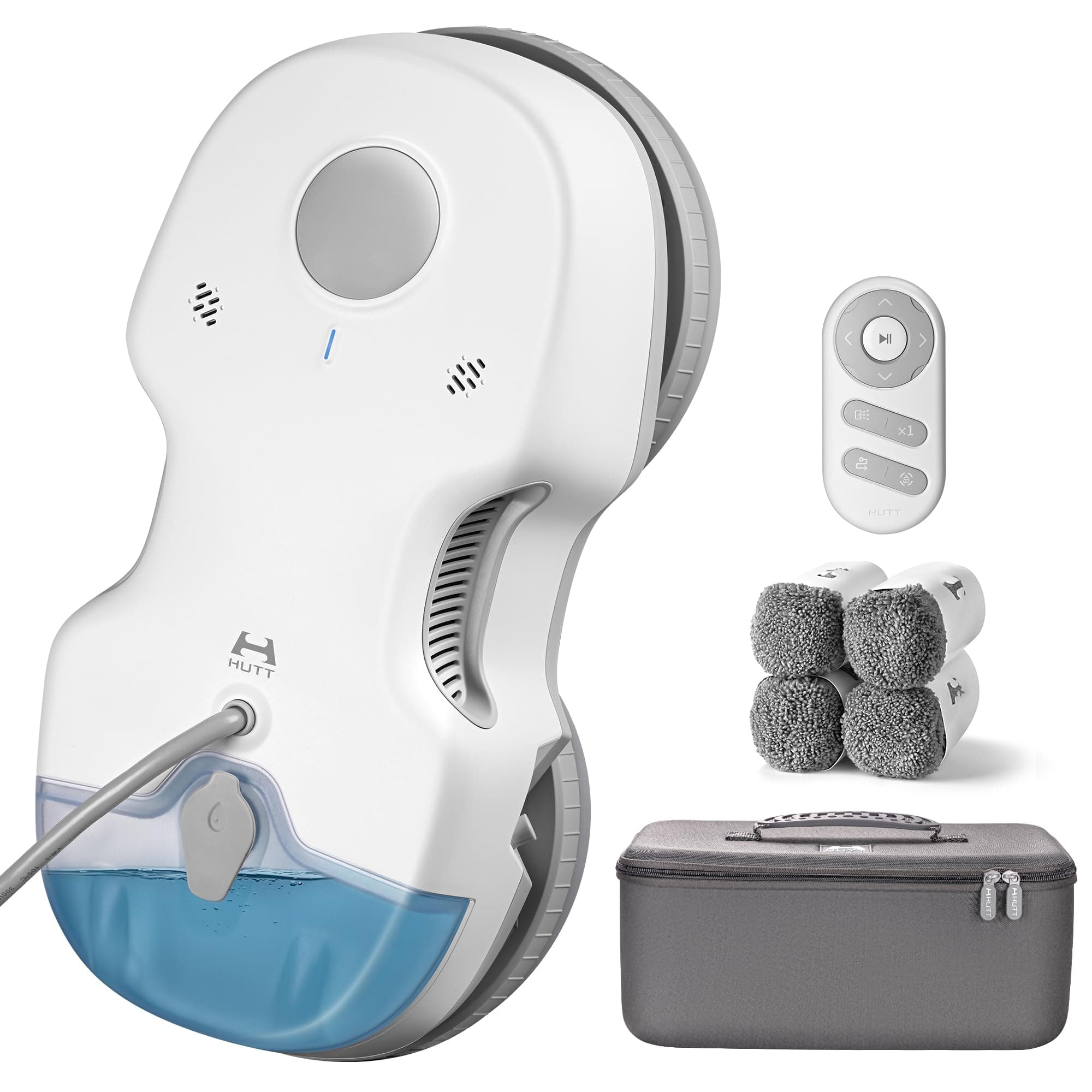 HUTT S7 Robot Lavavetri Finestre con Acqua Spruzzo 6500Pa, Dual Drive Fluttuante 3D,Robot Lava Vetri Elettrico a Pulizia di Lava con Telecomando, con 8pcs Panno, Valigia