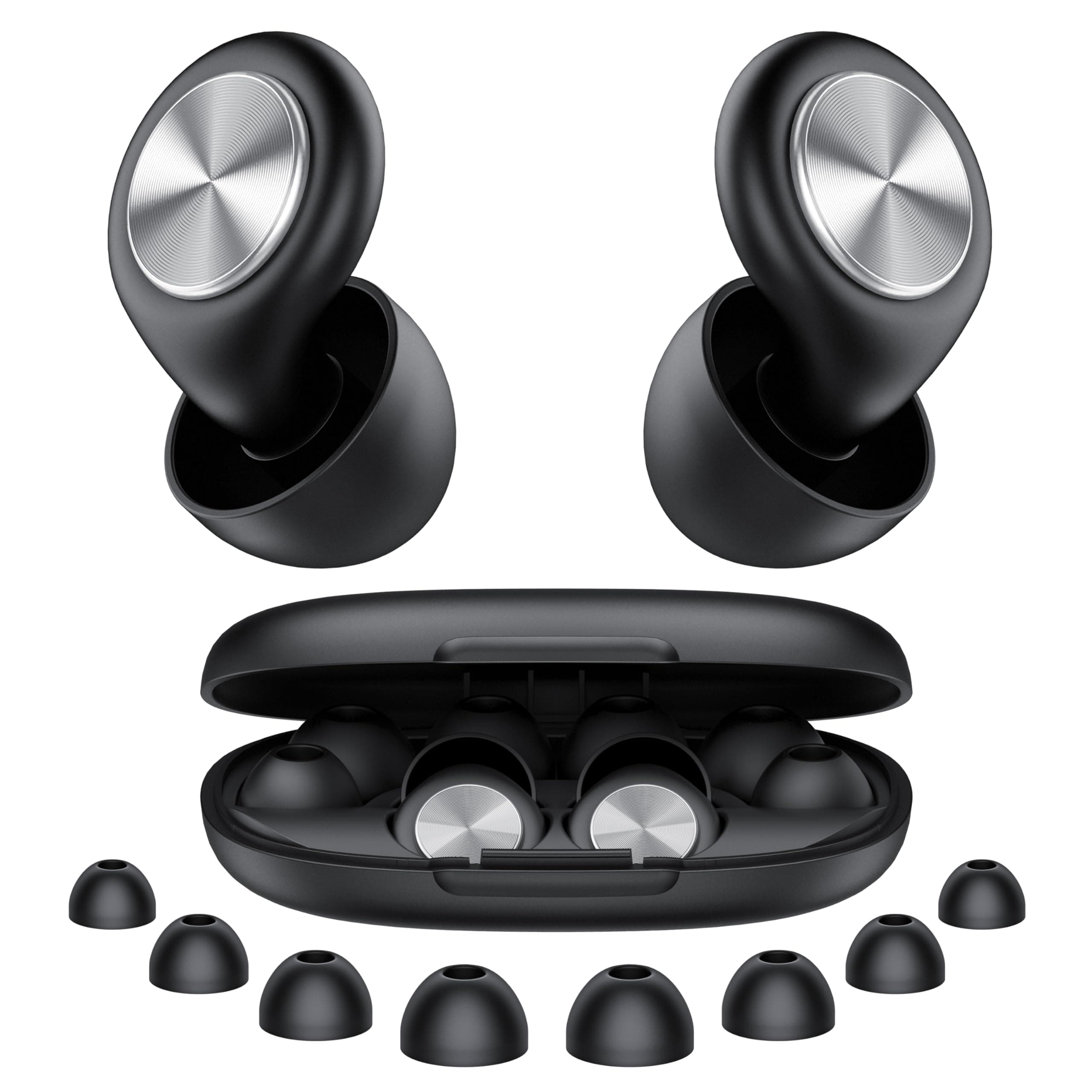 2026 Bouchon d'oreille pour dormir, 45dB boule quies réutilisables réduisant le bruit pour dormir, doux et réutilisables, bons pour dormir, voyager, se concentrer, concerts (Noir)