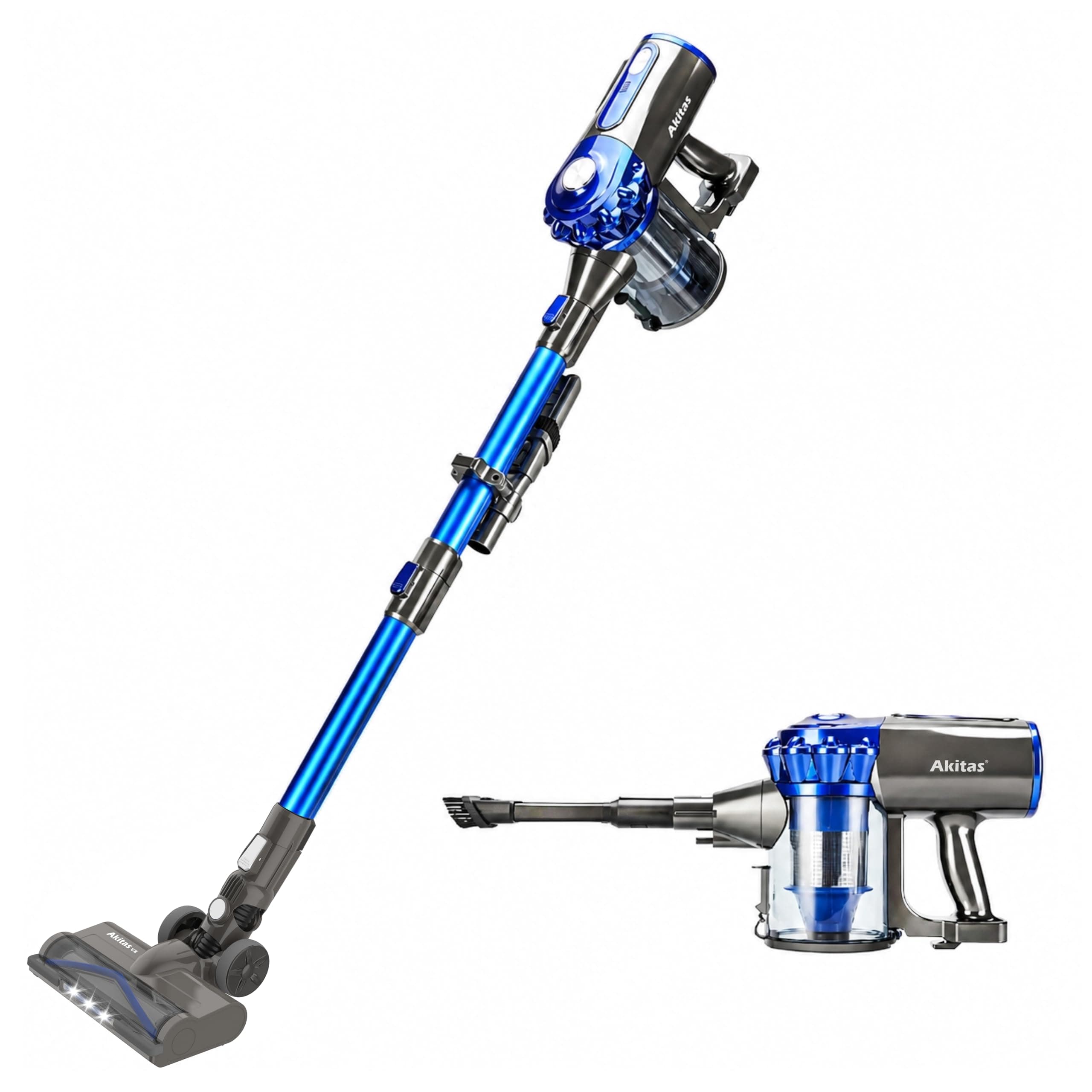 Akitas V8 Aspirateur Balai sans Fil 3en1 à Main et Vertical Léger 22,2V 150 W Batterie Lithium Rechargeable pour Sol, Tapis, Poils d'animaux