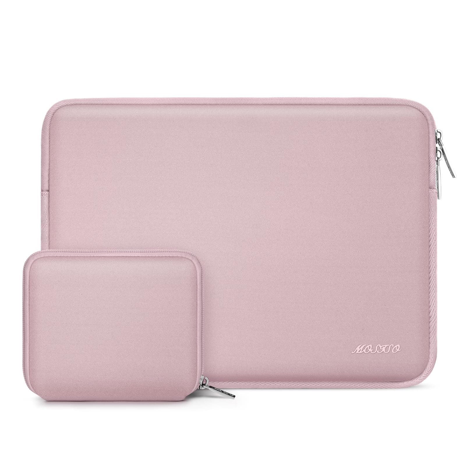 MOSISO Housse Ordinateur Portable 13-13,3 Pouces Compatible avec MacBook Air/Pro 13/Pro 14 M5 M4 M3 M2 M1, HP Dell ASUS Lenovo,Laptop Sleeve Néoprène Sac avec Petite Pochette,Rose