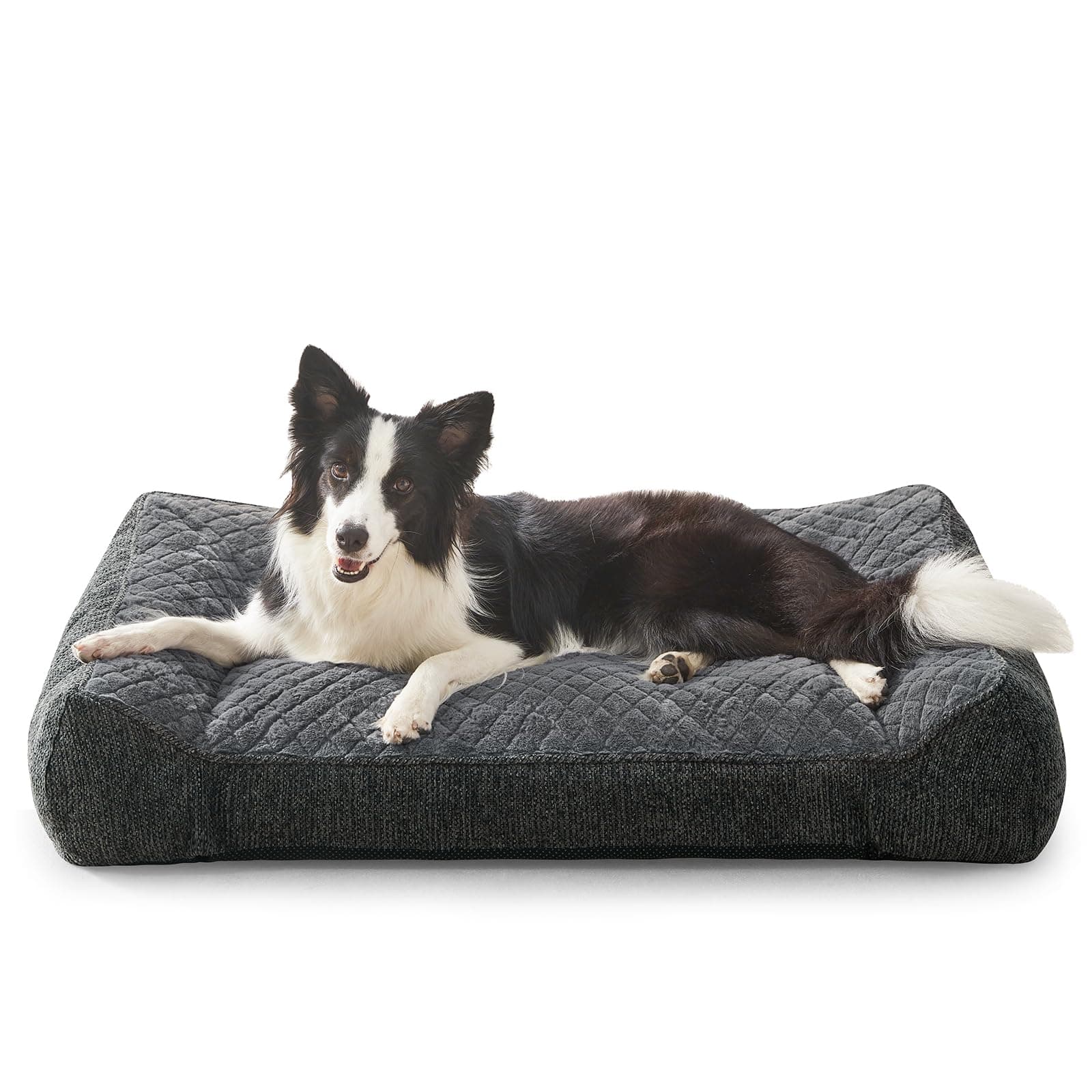 JOEJOY Cuccia Cane Interno Taglia Grande, Cuccia per Cani Sfoderabile e Lavabile, Letto per Cani Ortopedica, Cane Antiscivolo in Peluche Sherpa Morbido con Bordi Rialzati, 89 X 64 X 20 cm