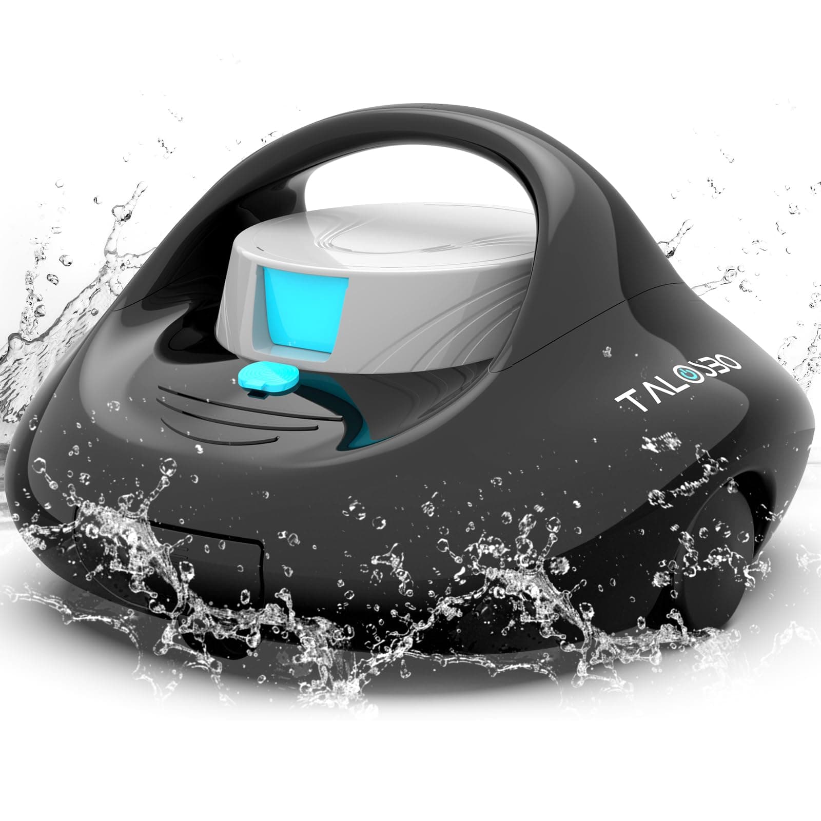 TALOSBO Pleco Se Aspirateur Piscine Hors Sol, 130 Min de Nettoyage Puissant, Charge Rapide en 2,5h, Moteurs à Double Entraînement, Idéal pour Robot Piscine Plat Jusqu'à 85 m²