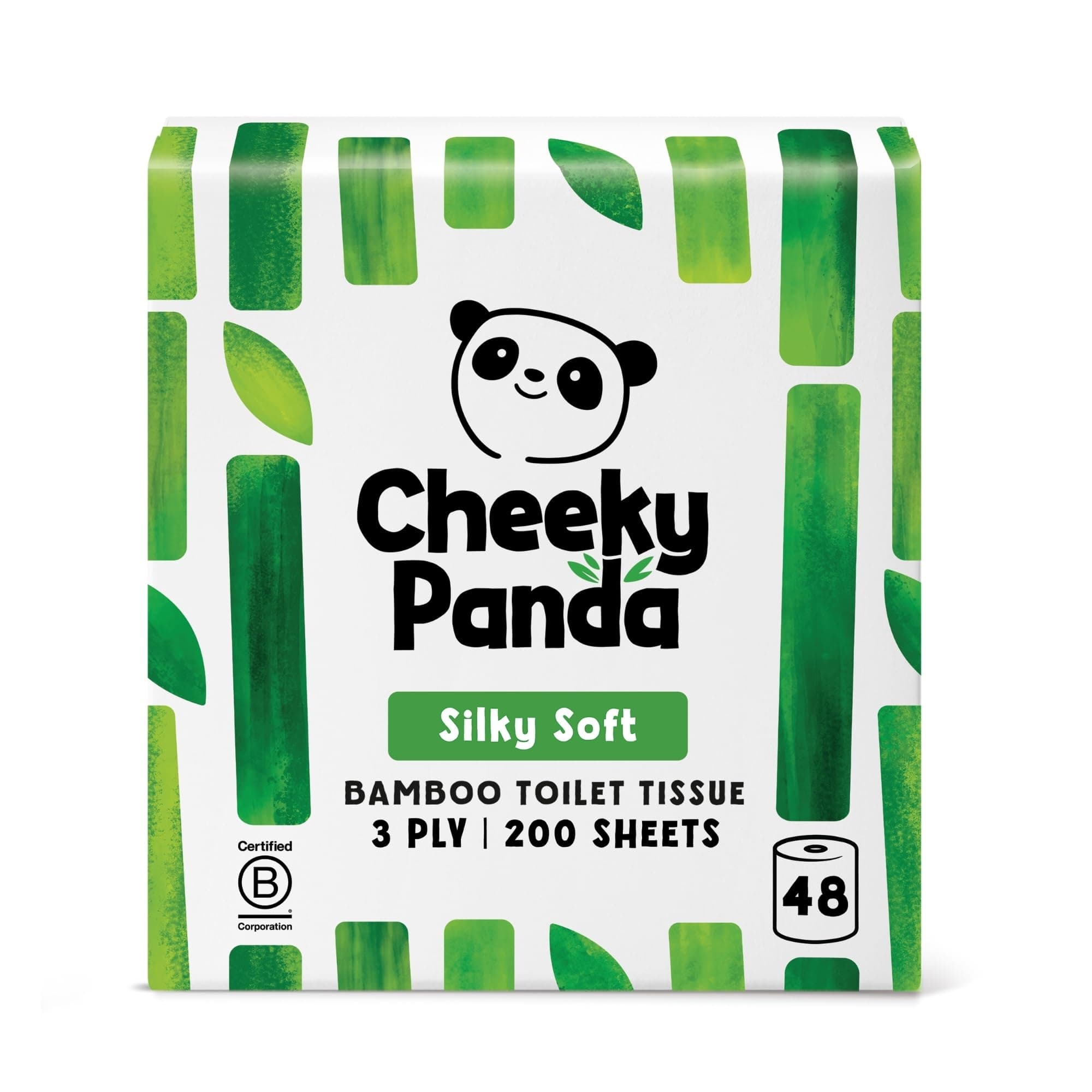 The Cheeky Panda Papier Toilette En Gros | 48 Rouleaux Papier WC Lot | 3 Epaisseurs Papier Hygiénique Bambou
