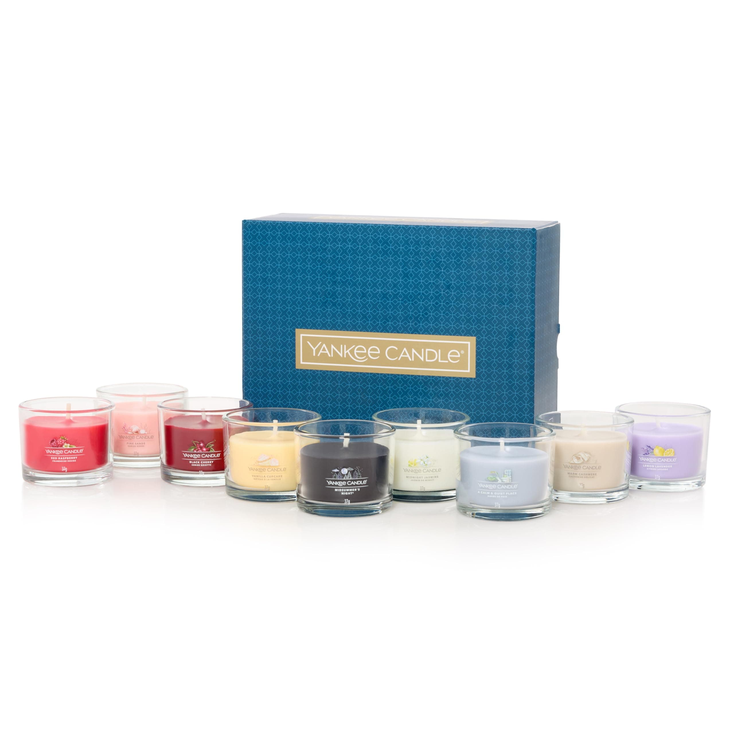 Yankee Candle Coffret cadeau de bougies parfumées | Bougies votives en verre | Mélange de cires de soja | 9 unités | Cadeaux pour femmes