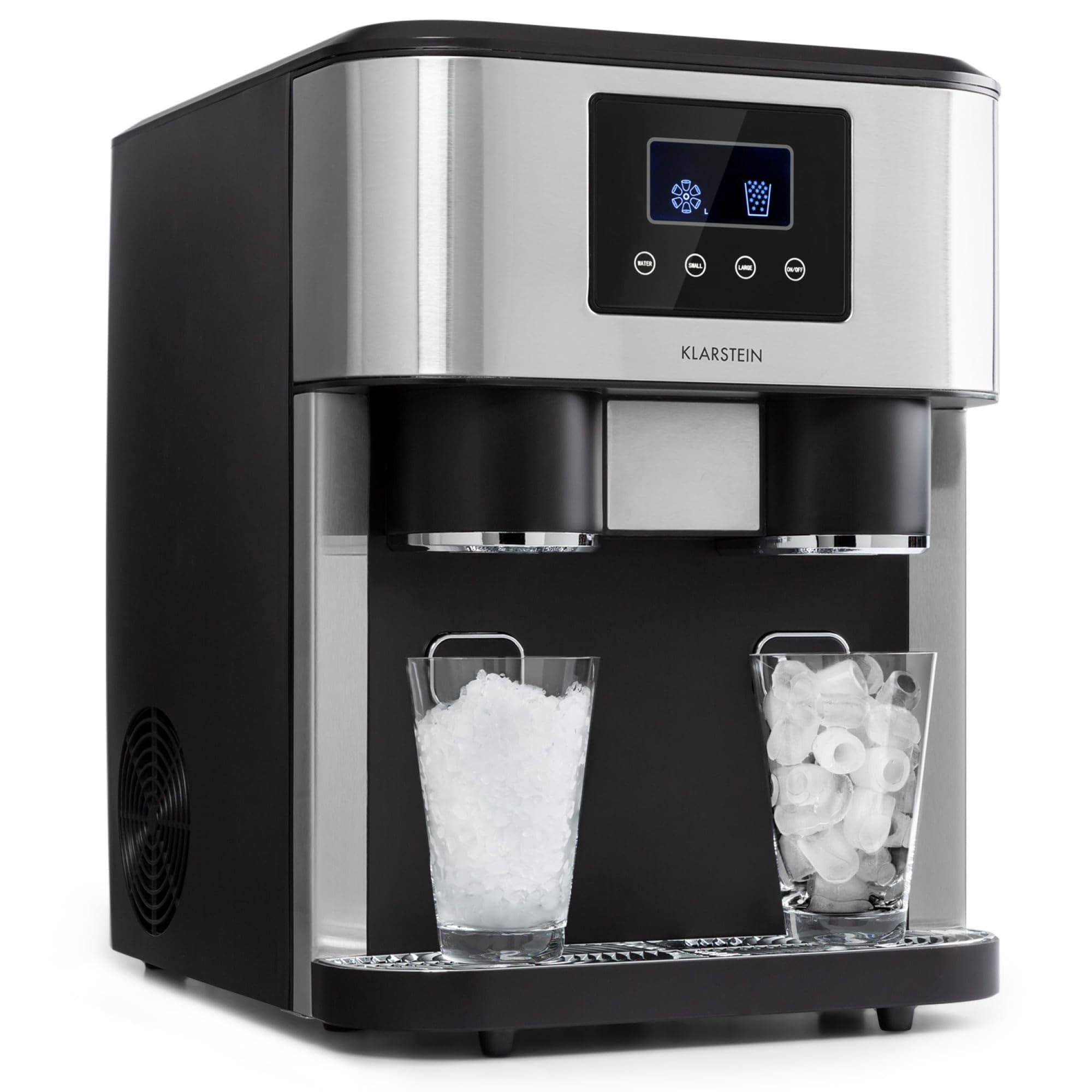 Klarstein Machine a Glacons pour la Maison, Capacité de 1.8L, Fabrique Rapidement Jusqu'à 15kg de Glacons Concassée ou en Balles, Machine à Glaçons, Ice Maker avec Alarme, Machine Facile à Nettoyer