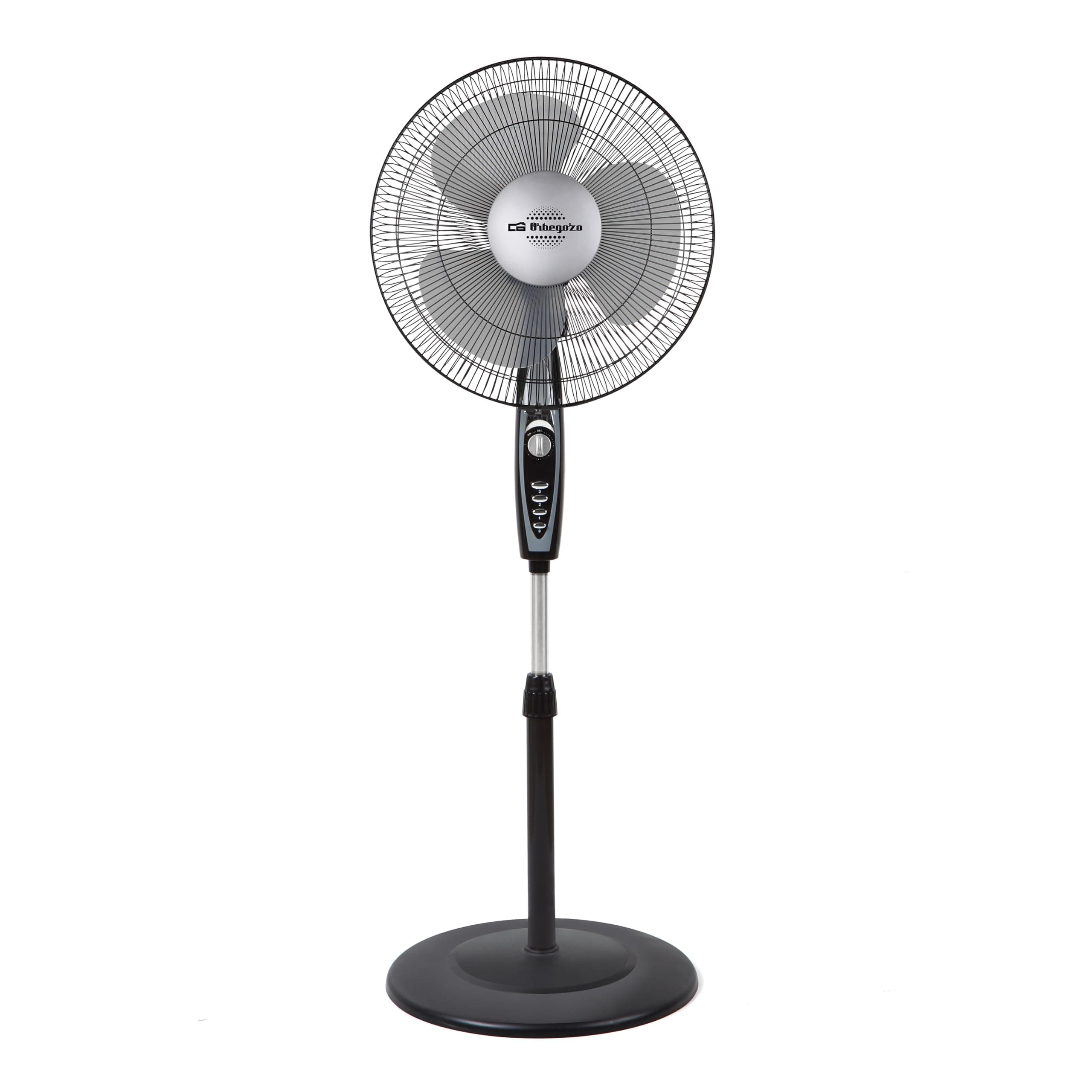 Orbegozo SF 3347 - Ventilateur sur pied, 3 vitesses de ventilation, minuterie, 3 pales, hauteur réglable, 50 W, noir