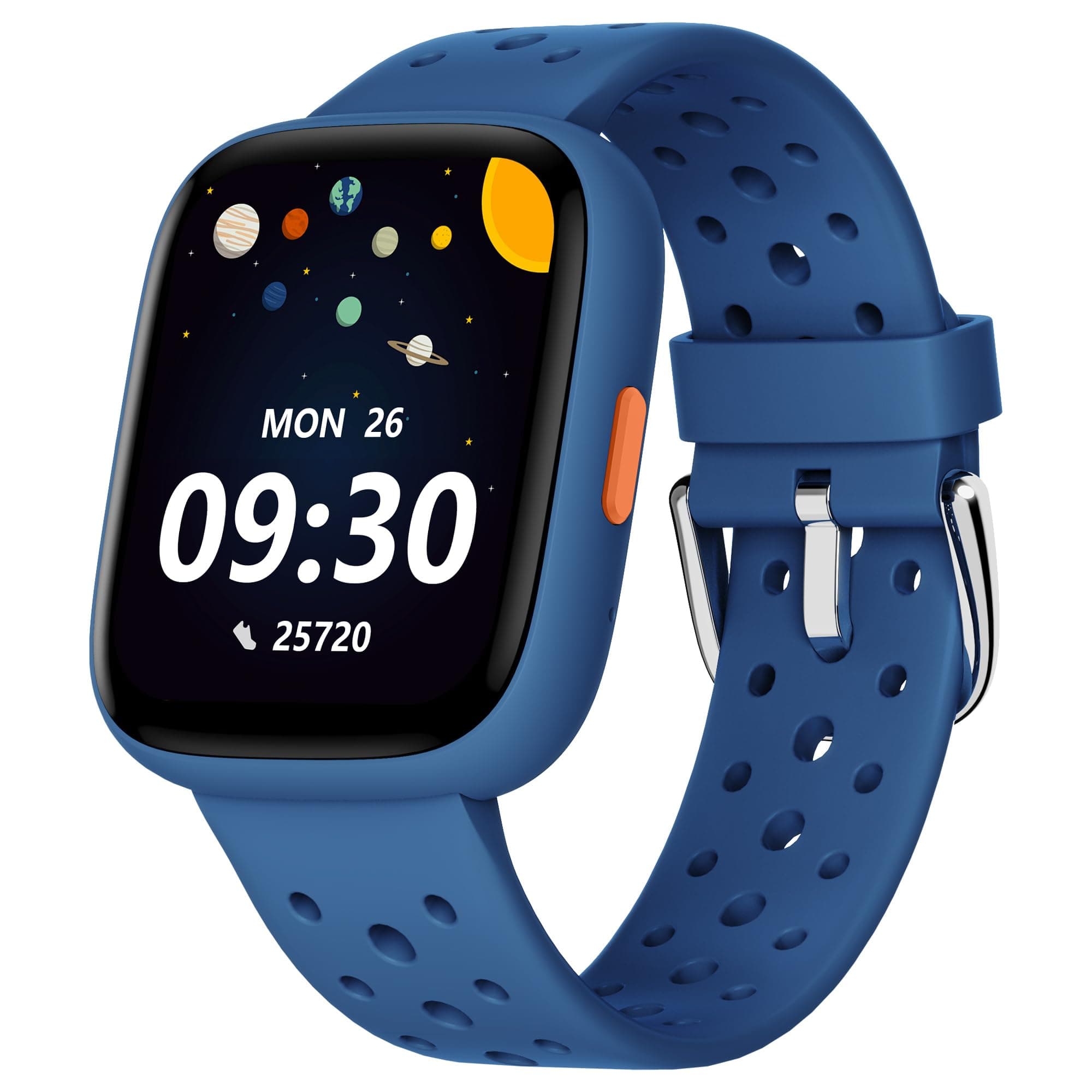 BIGGERFIVE Pulsera Actividad Niños Niñas 5-16, 1,8" Reloj Inteligente Podómetro, Frecuencia Cardíaca, Monitor de Sueño, Resistente al Agua IP68, Despertador, Juegos de Rompecabezas con/sin App, Azul