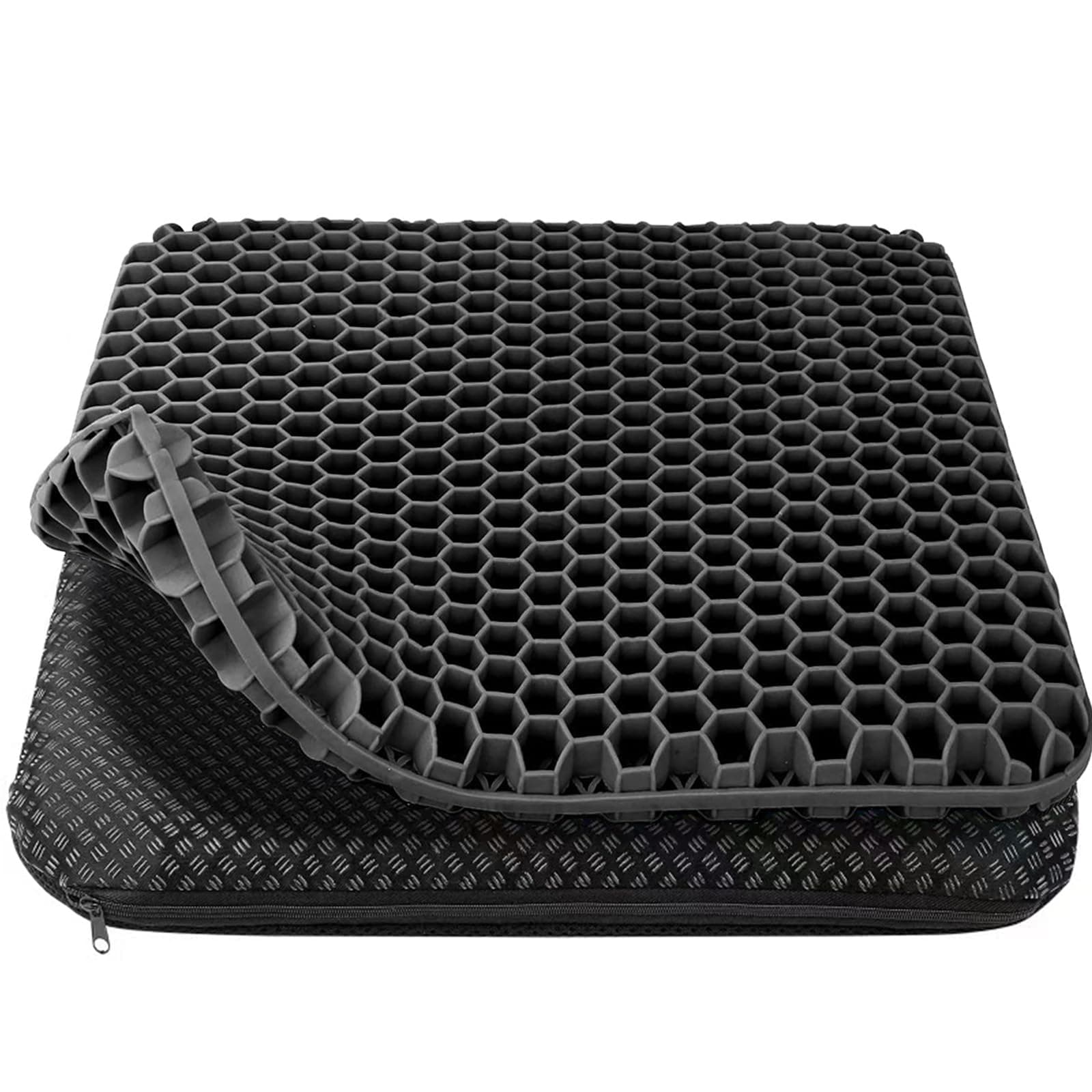 HSSGGV Cojin de Gel,Cojin Silla Oficina,Cojín antiescaras- Suave y cómodo con Funda extraíble, Adecuado para sillas de Oficina, Coches, sillas de Ruedas, sillas de Juego (Negro, 43 * 39 * 4)