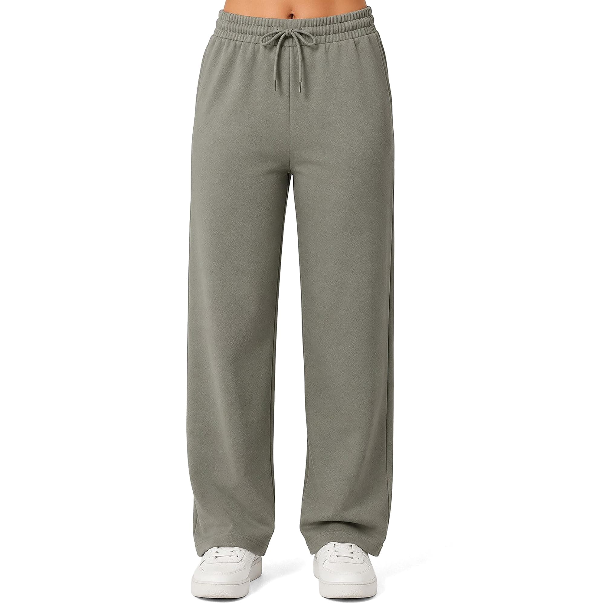 ROSS CAMP Pantaloni da jogging da donna in cotone, pantaloni lunghi da allenamento, comodi da jogging, con gamba larga, con elastico in vita