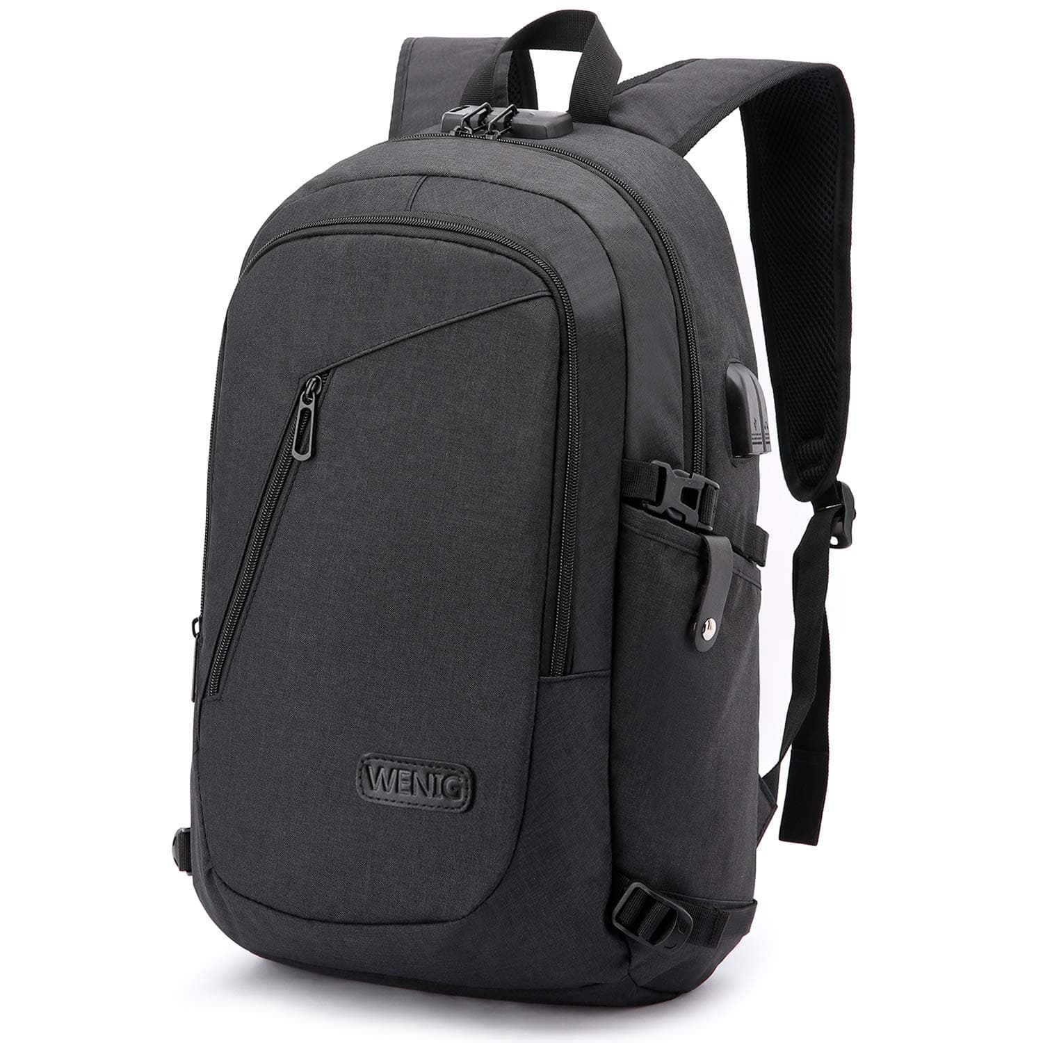 Mochila Hombre Mochila Antirrobo Impermeable,Mochila Ordenador Portatil 15.6 Pulgadas Mochila Portatil con Puerto USB,Mochila Backpack Bolsa para Negocio Trabajo Diario Viaje Escolares,Negro